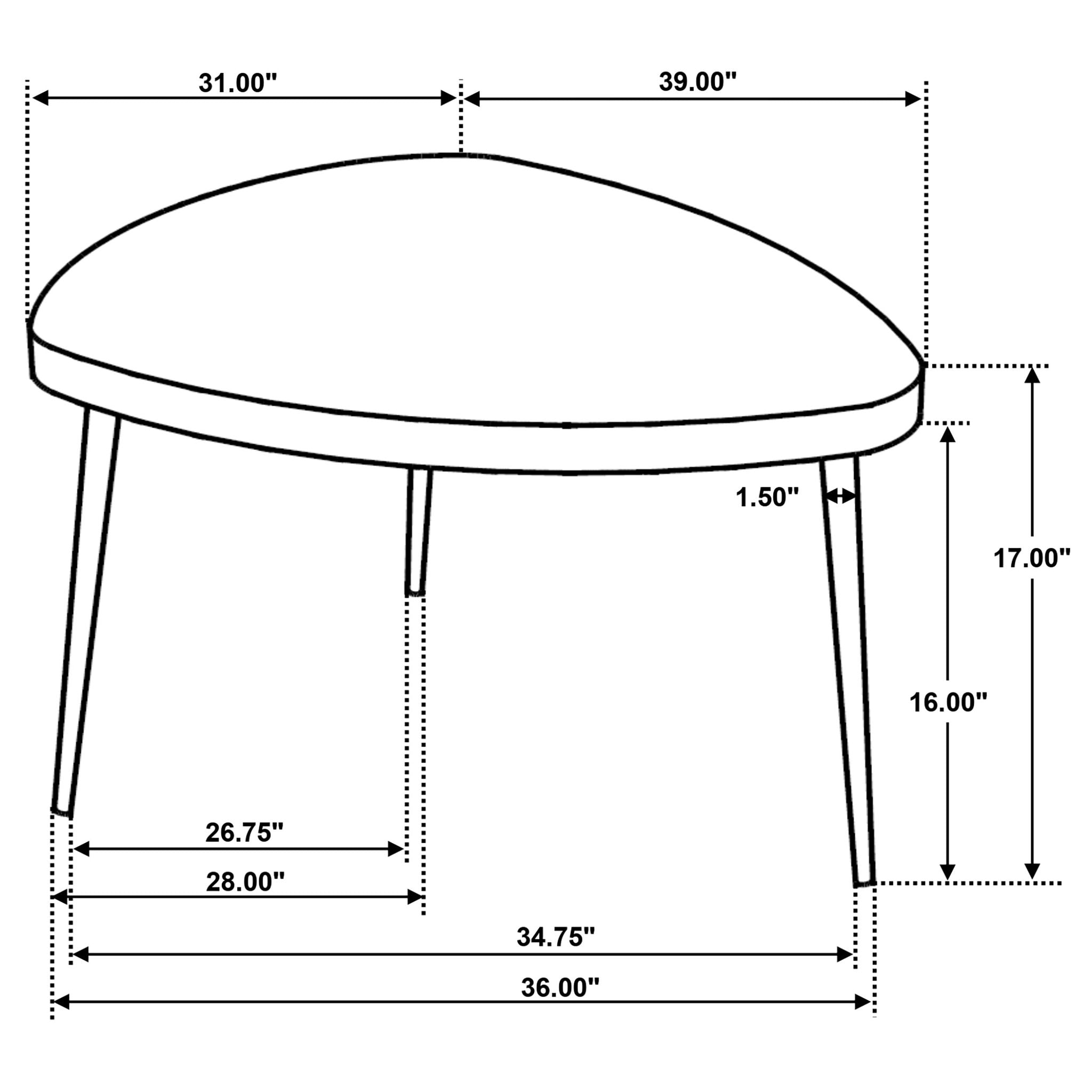 Xander - Triangular Table With Rounded Edges