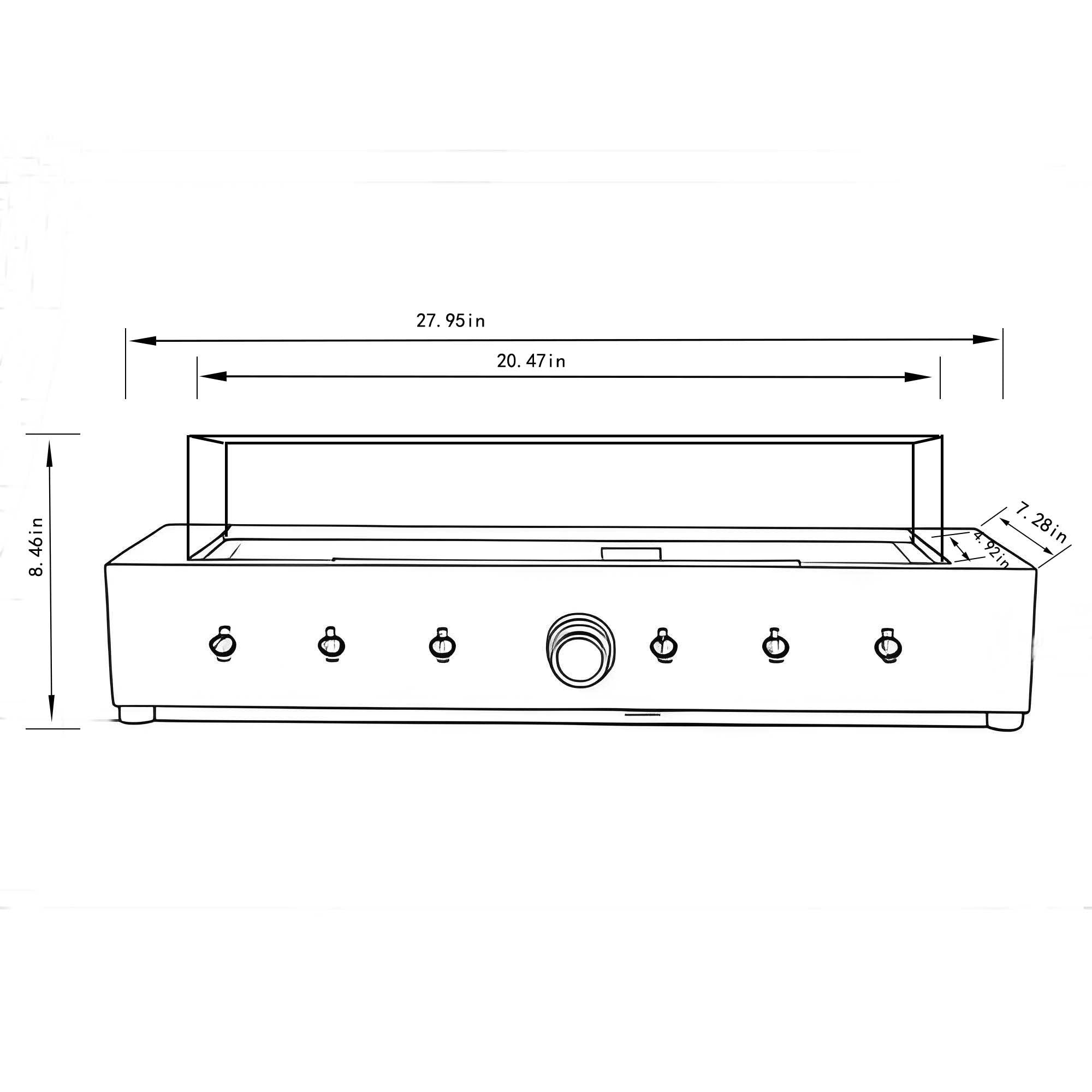 28-Inch Rectangle Fire Pit with 40000 BTU Propane Heating