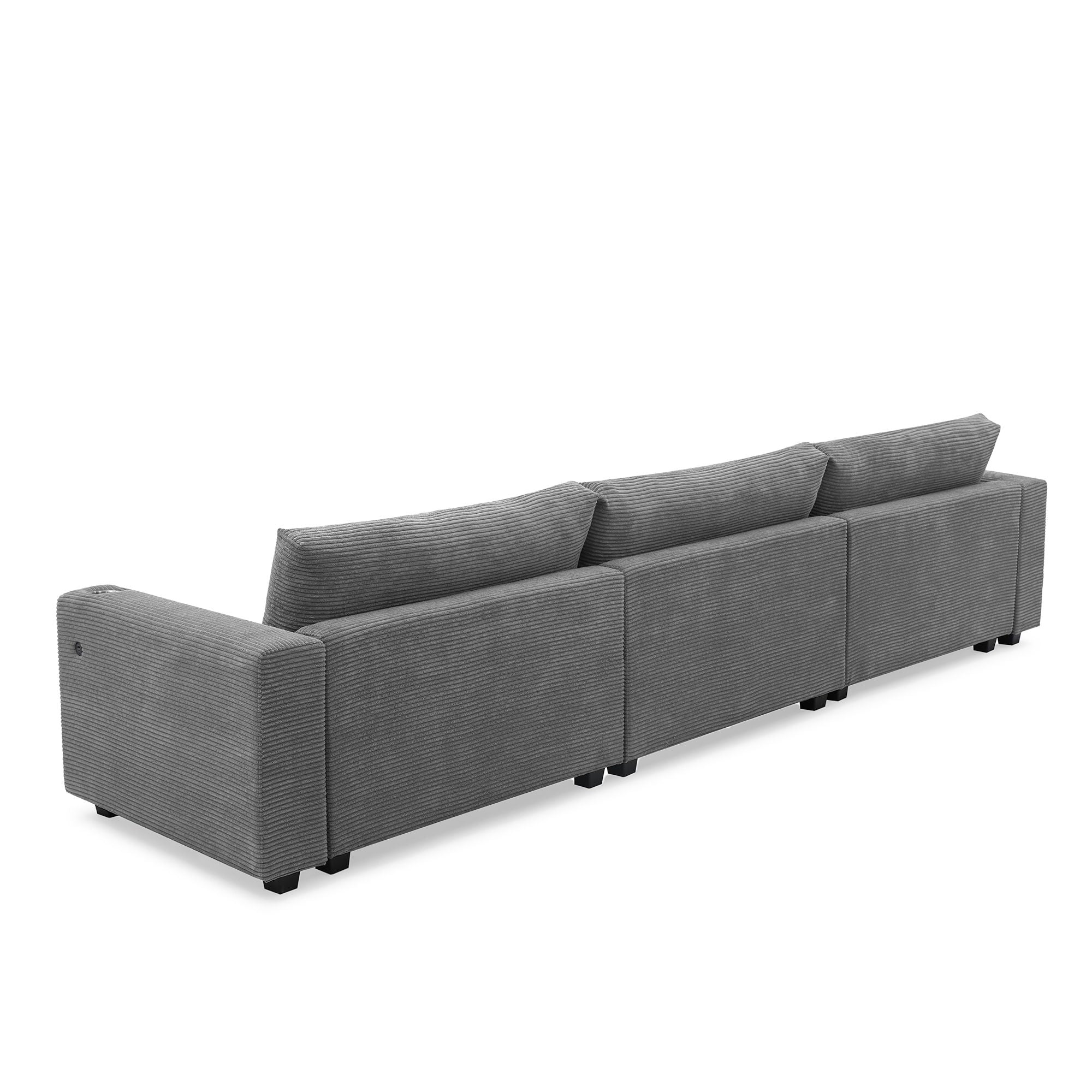 Oversized Sectional L Shaped Cloud Couch With USB Charging Port Cup Holder Deep And Wide Seat Sofa With Chaise Comfy