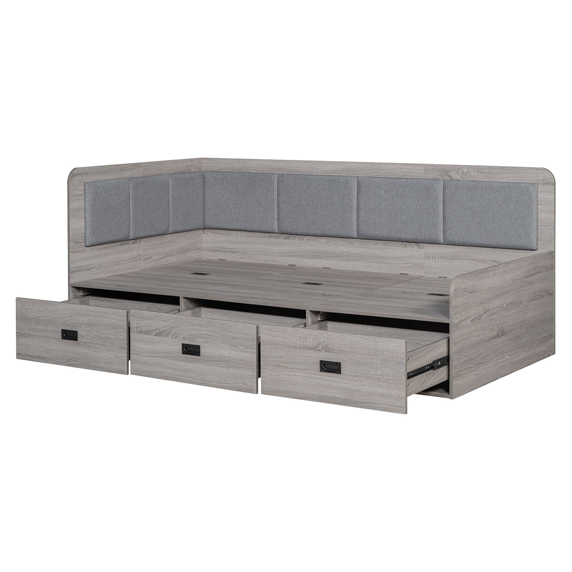Daybed With 3 Drawers And 3 Storage Compartments