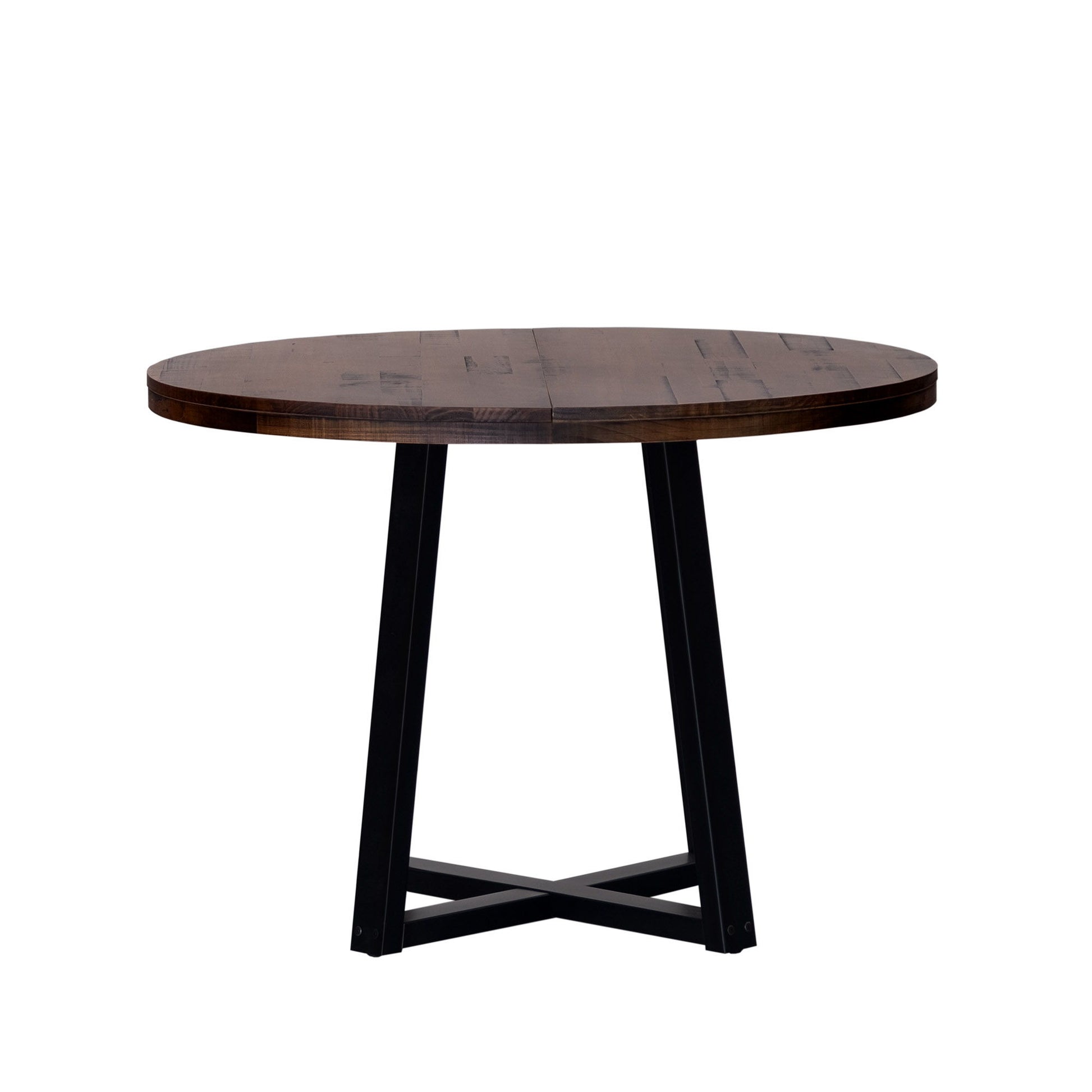 Rustic Distressed Solid Wood Round Dining Table - Best Buy Furniture