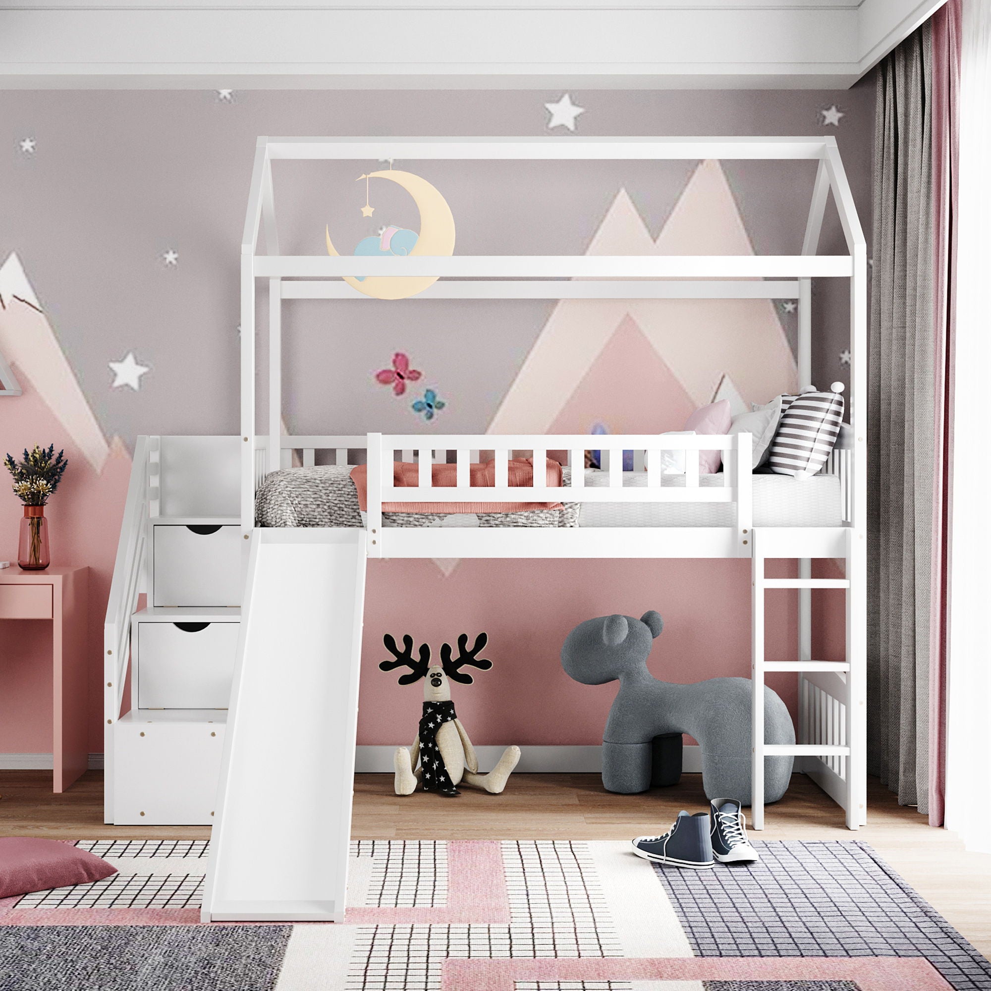 House Bed With 2 Drawers And Slide