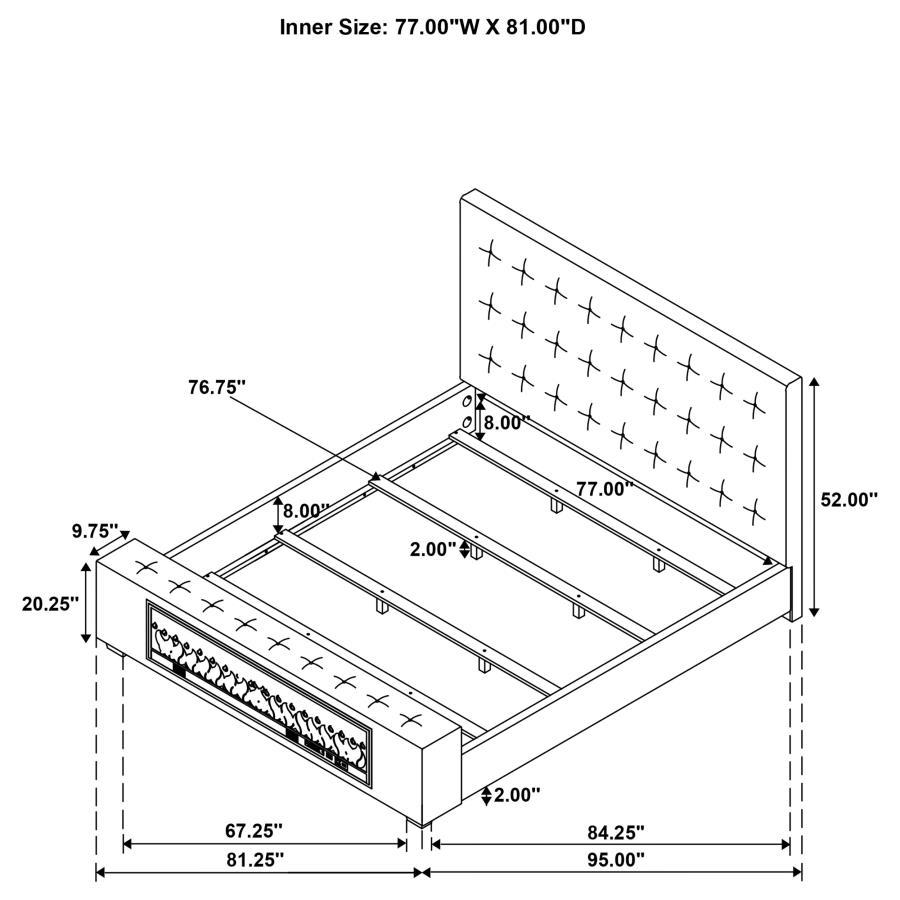 Senna - Upholstered Audio Flame Visualizer Bed - Best Buy Furniture