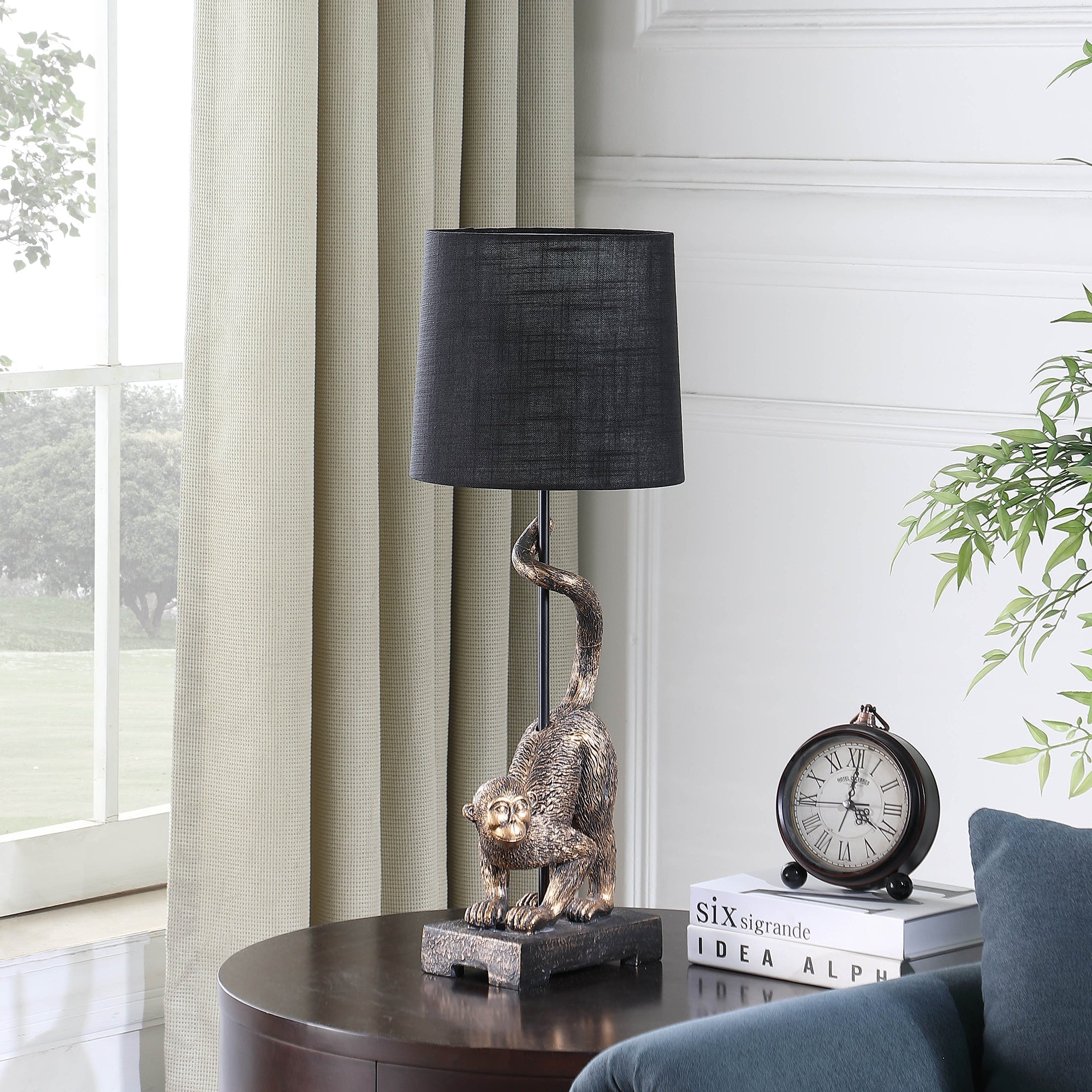 24" Wildlife Old World Antique Bronze Capuchin Monkey Table Lamp