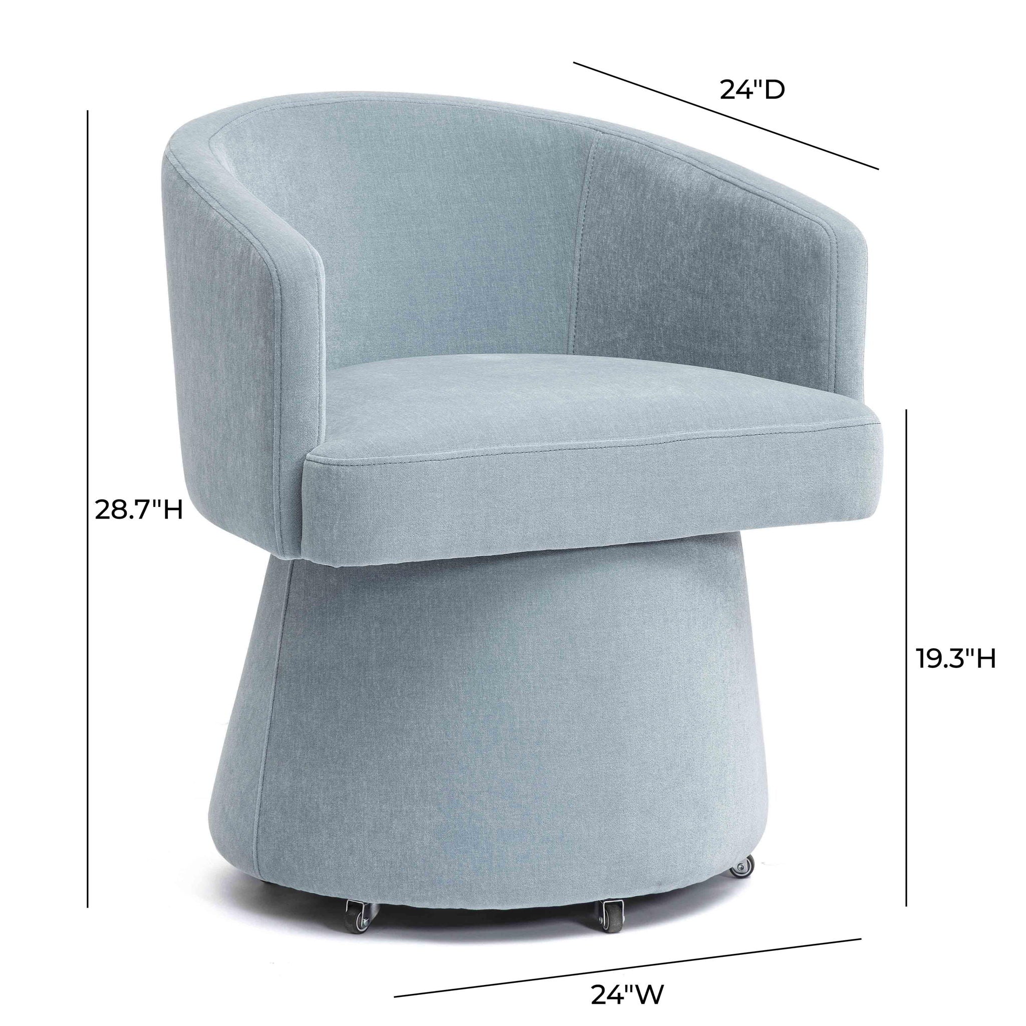 Kristen - Upcycled Chenille Rolling Desk Chair