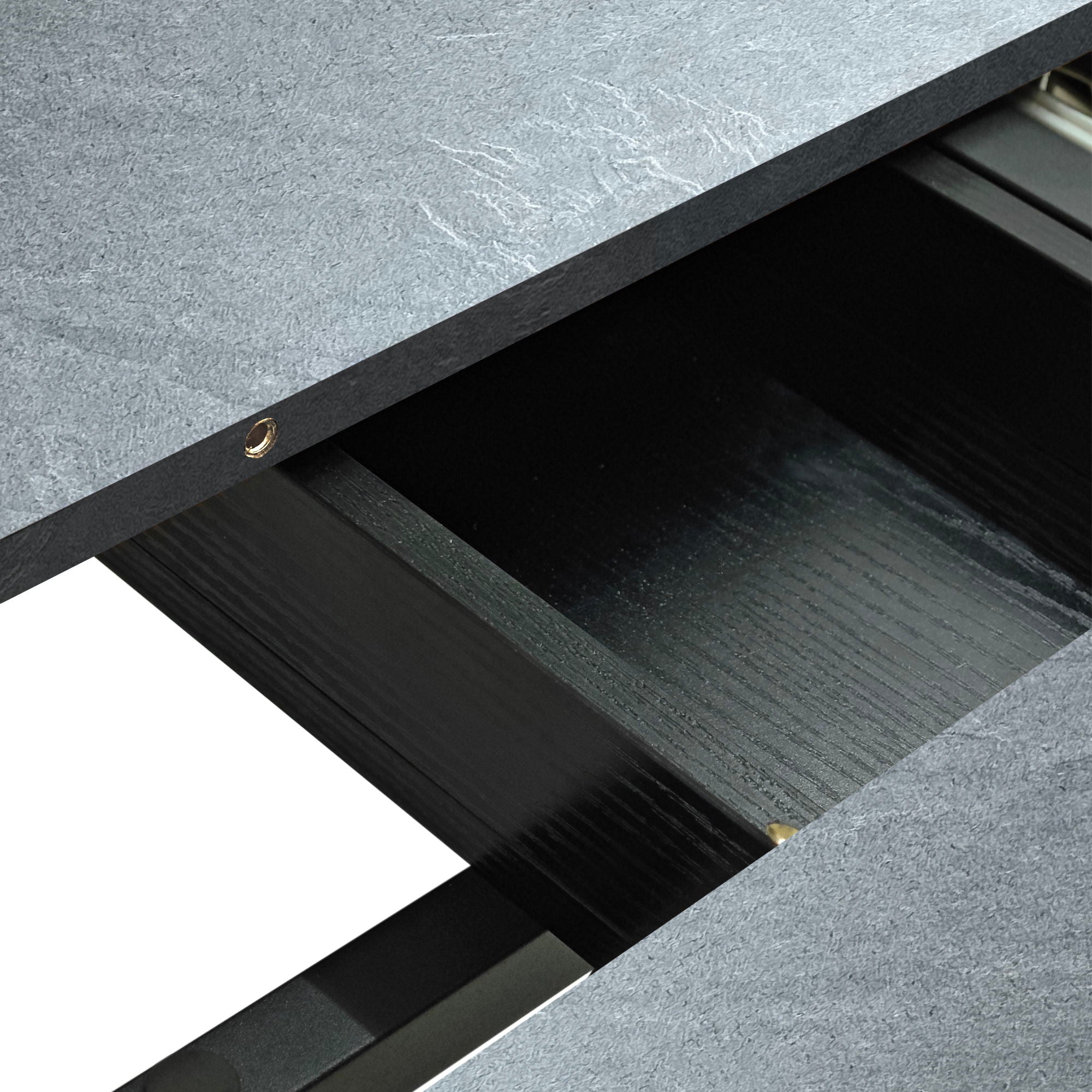 Rectangular Stretch Dining Table With 4 Chairs - Black / Gray