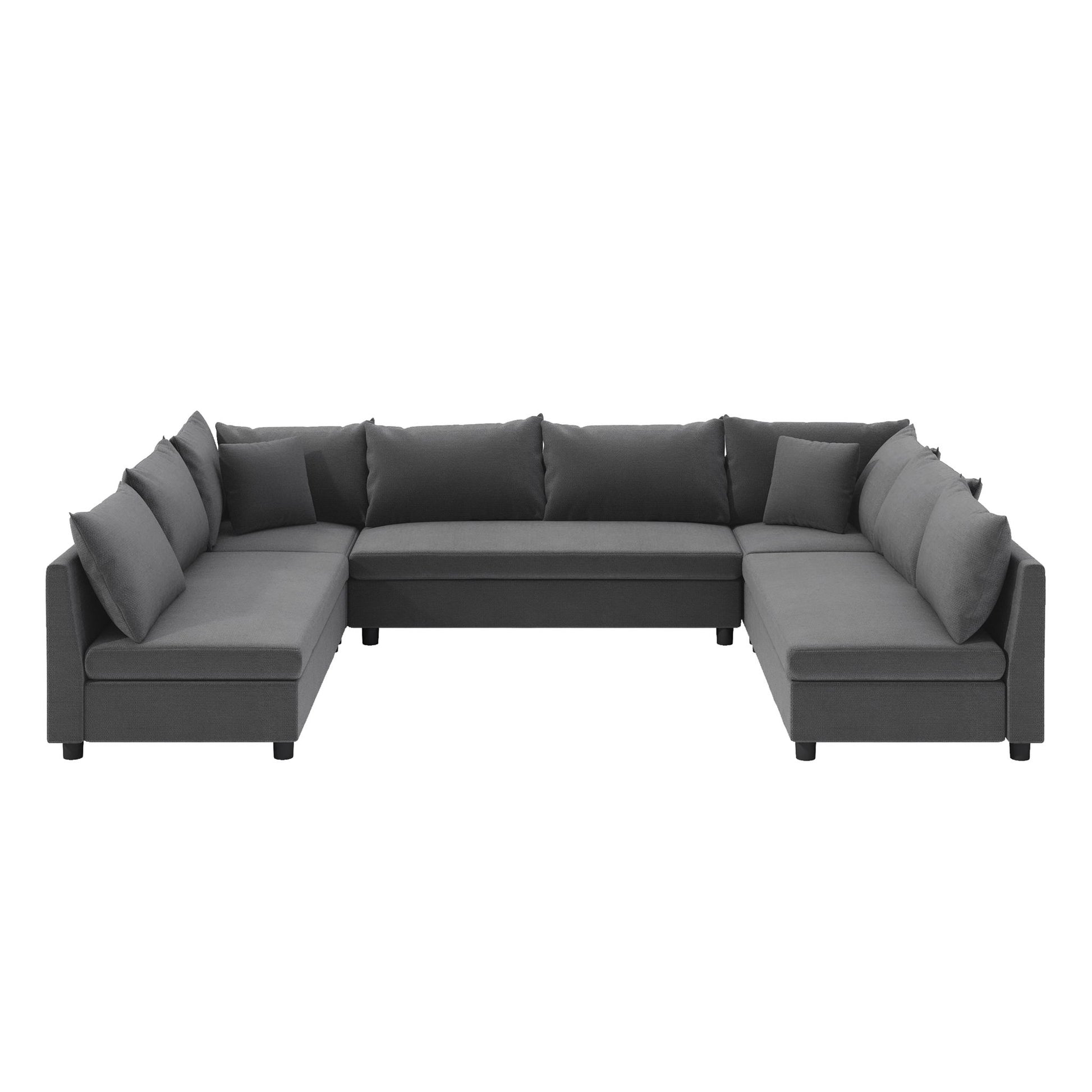 Modular Sectional Reversible U Shaped Couch Set, Free Combination Minimalist Style Oversized 8 Seat Convertible Sofa - Best Buy Furniture