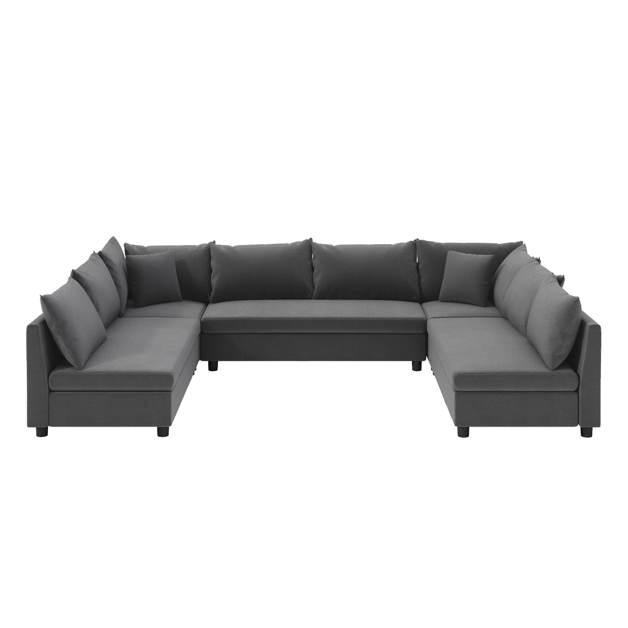 Modular Sectional Reversible U Shaped Couch Set, Free Combination Minimalist Style Oversized 8 Seat Convertible Sofa - Best Buy Furniture