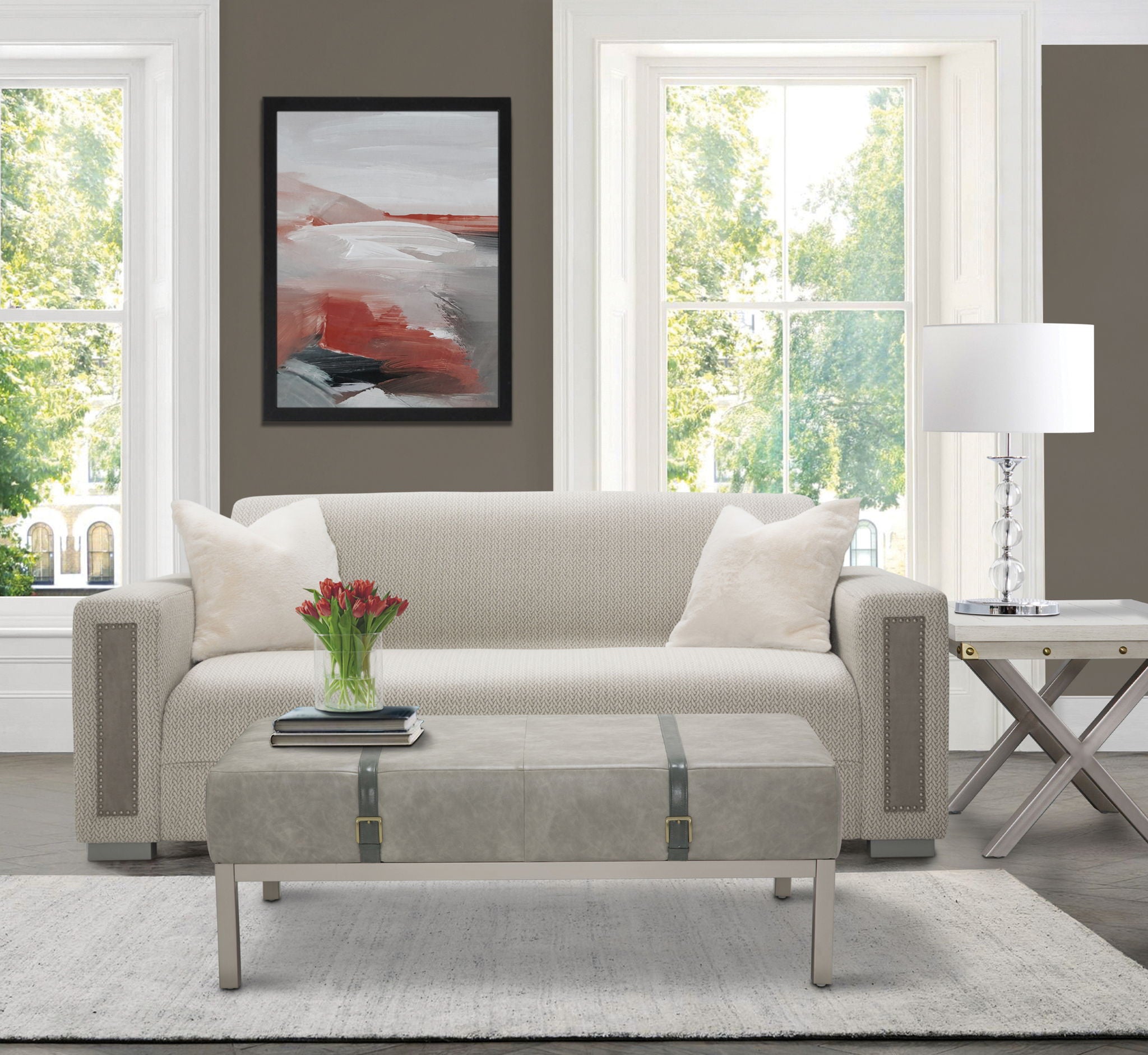 Menlo Station - Rectangular Cocktail Ottoman - Eucalyptus