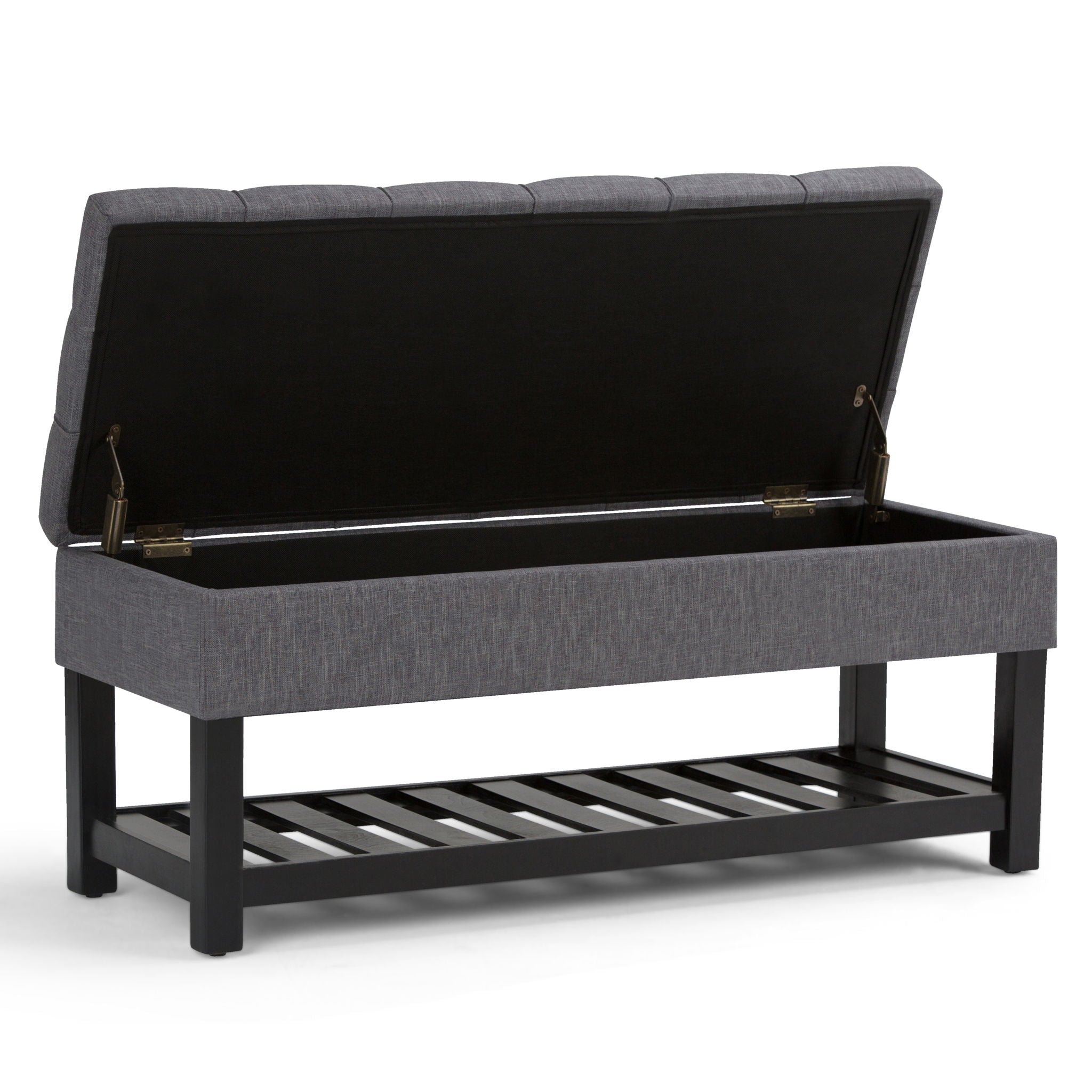 Saxon - Upholstered Transitional Storage Ottoman Bench - Best Buy Furniture