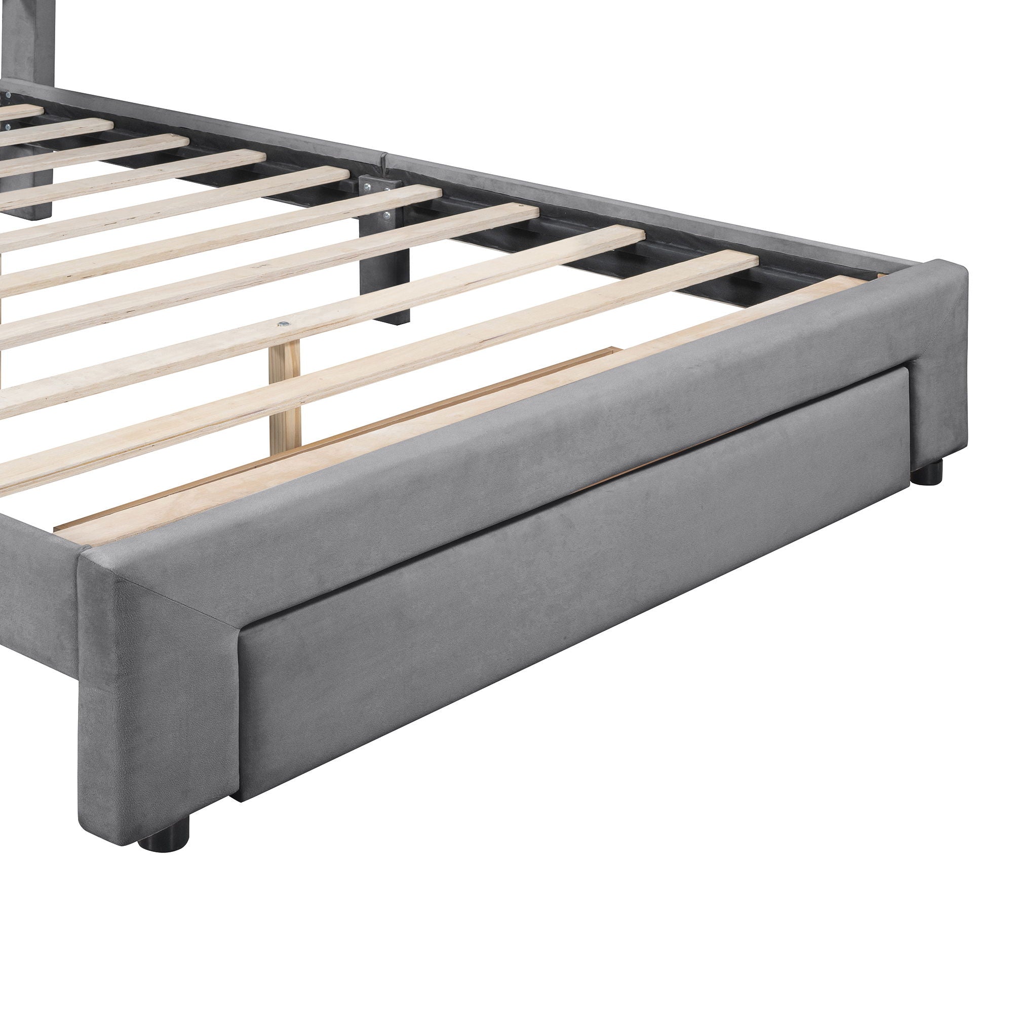 Storage Elegant Upholstered Platform Bed With Drawer