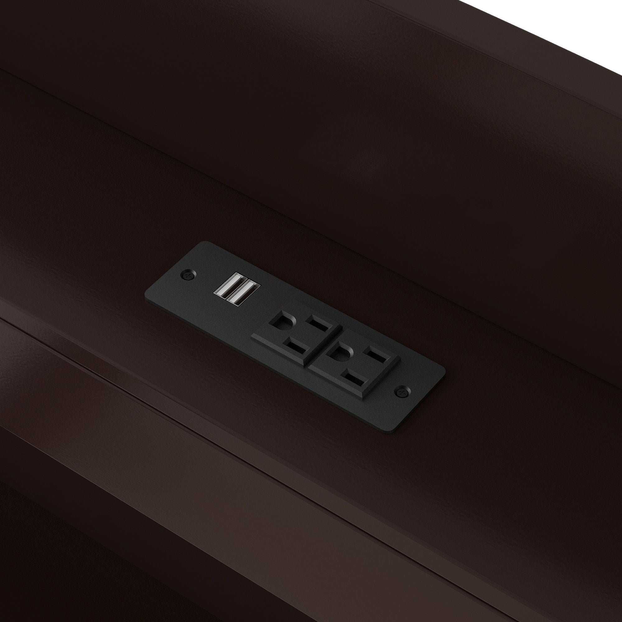 Platform Bed With LED Headboard, Charging Station, Trundle And 2 Drawers