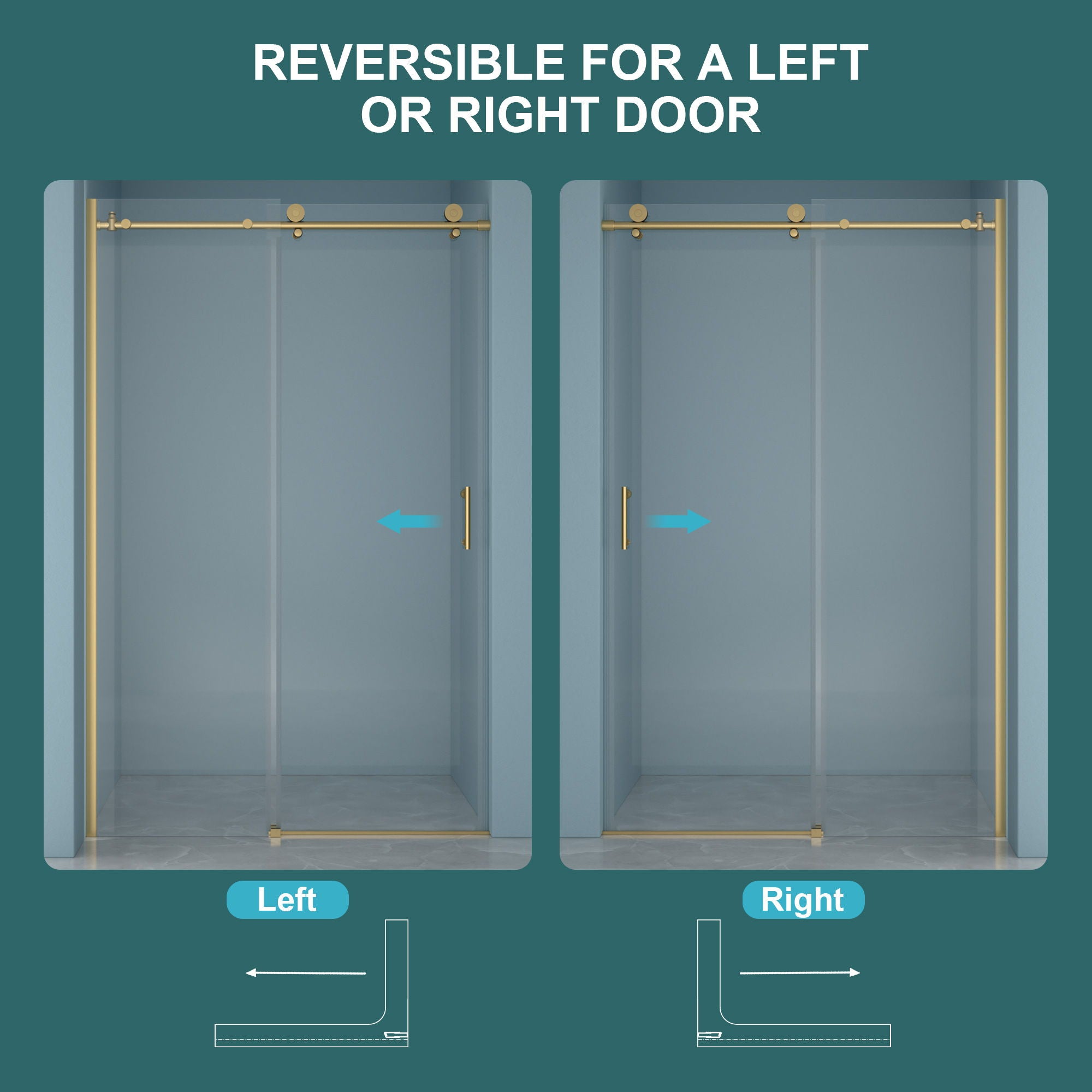 Single Sliding Bypass Shower Door Enclosure With Tempered Glass