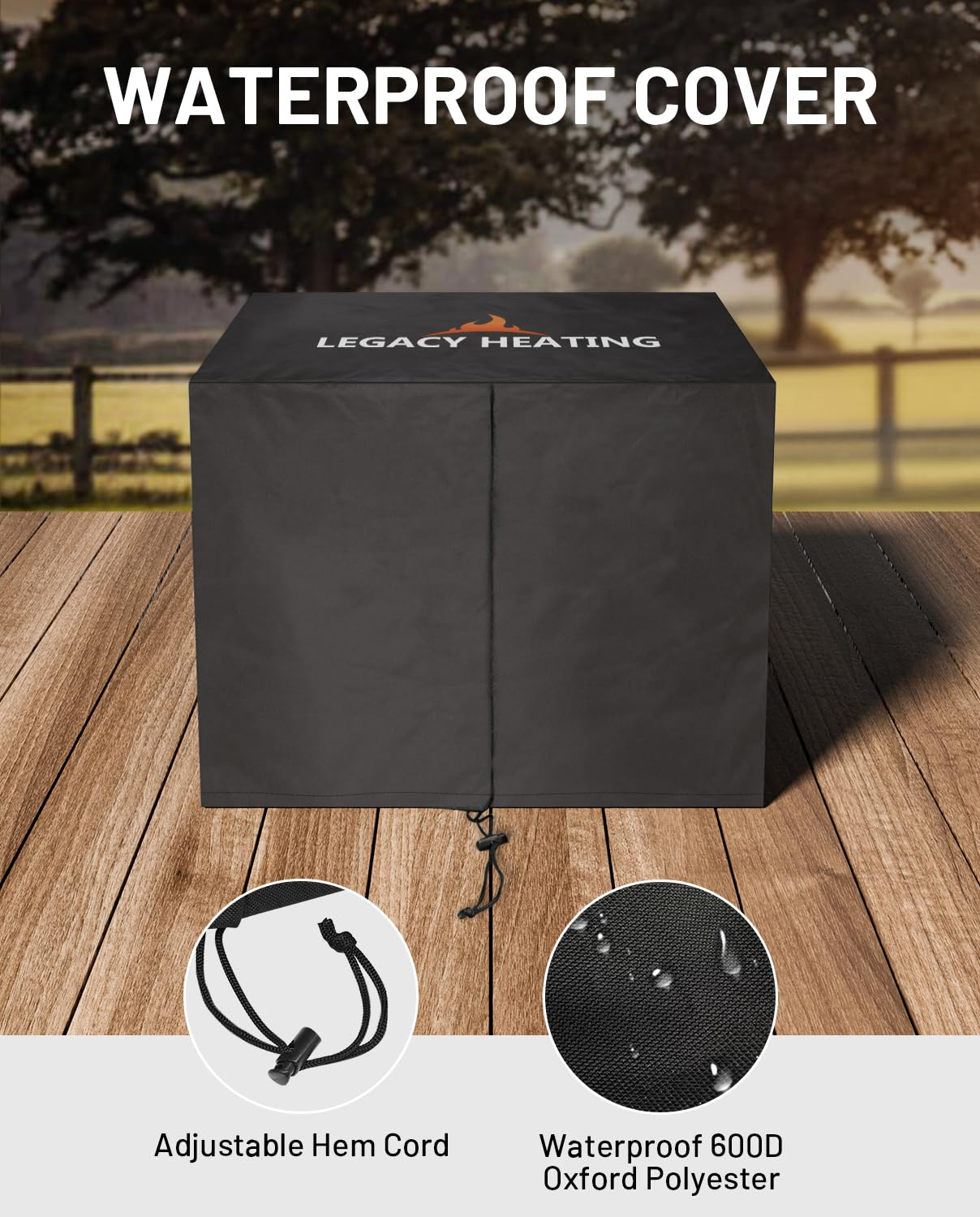 Smokeless Fire Pit with Fireproof Mat 20' Barrel Style Portable Wood Burning Firepit Black