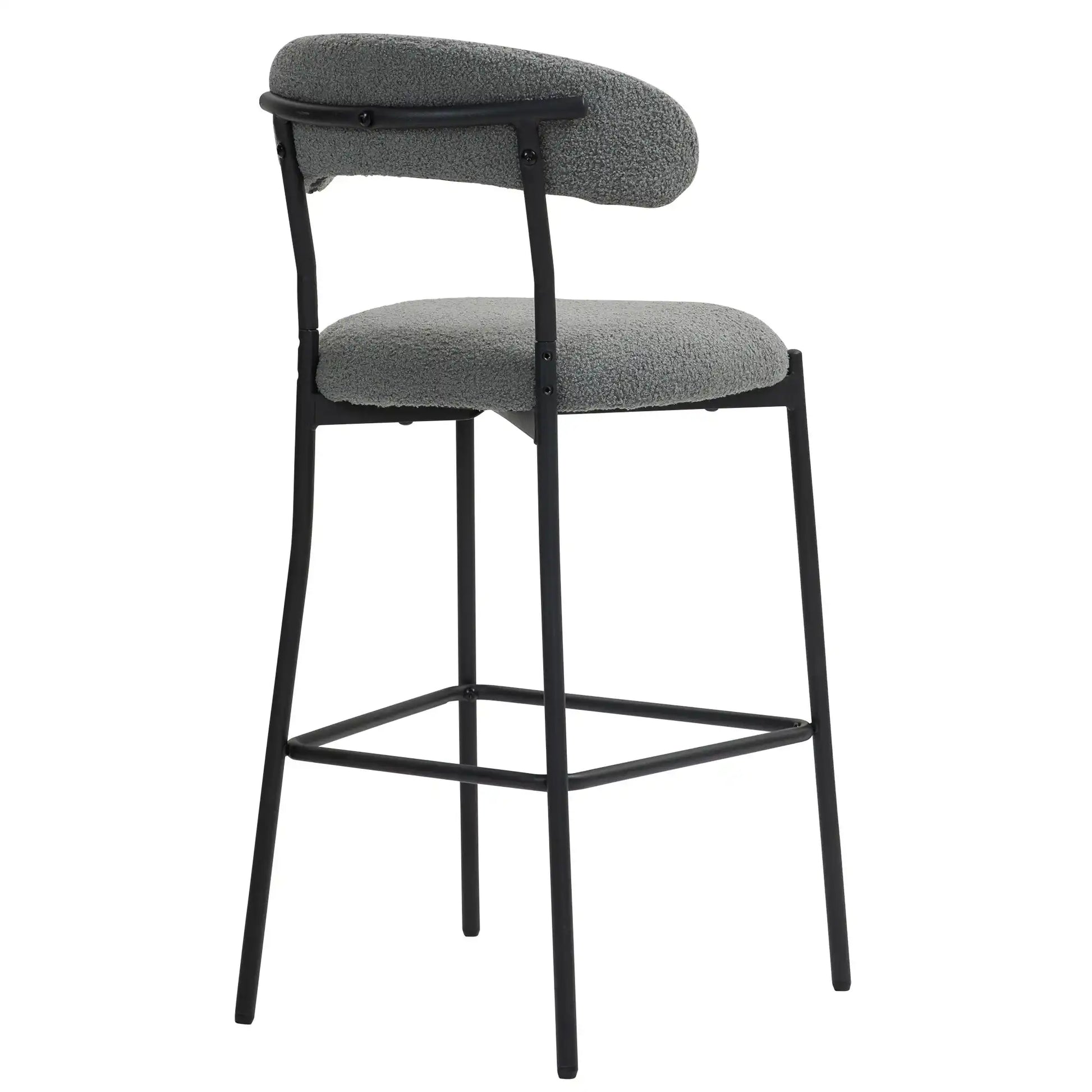 Tessa Modern Grey Boucle Stool - Best Buy Furniture
