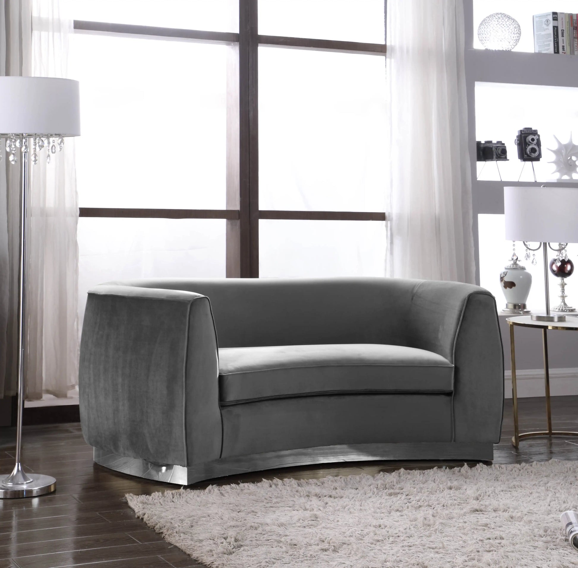 Julian - Loveseat with Chrome Base - Best Buy Furniture