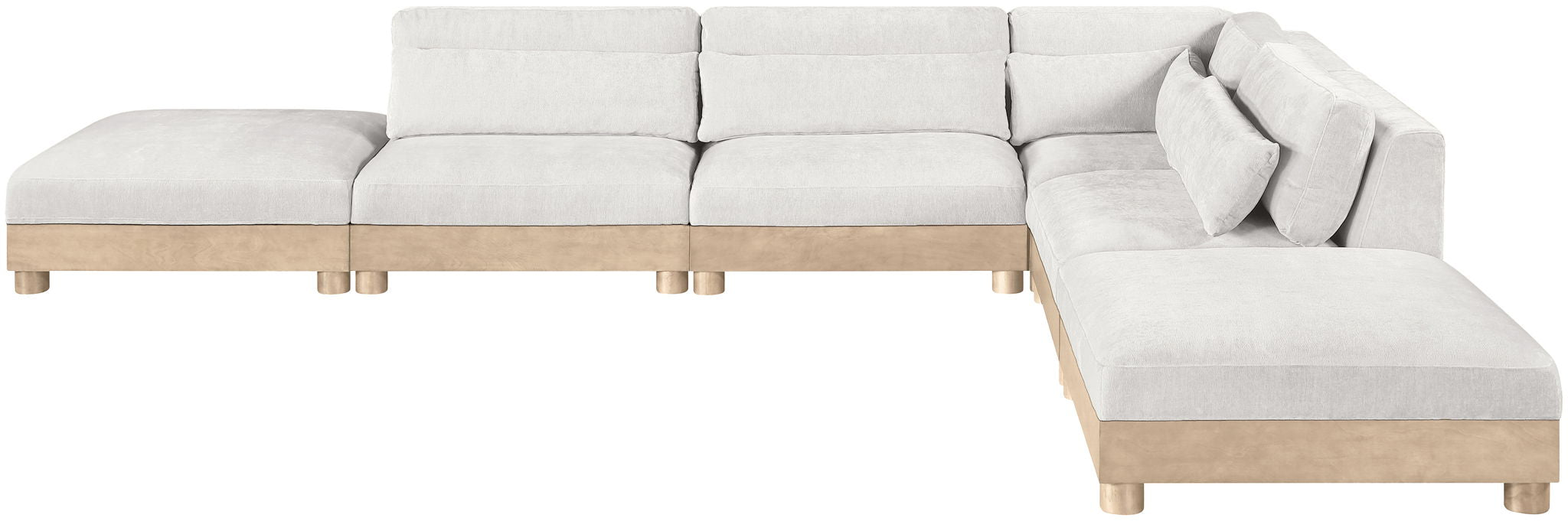 Turin - Chenille Fabric Upholstered Modular Sectional - White