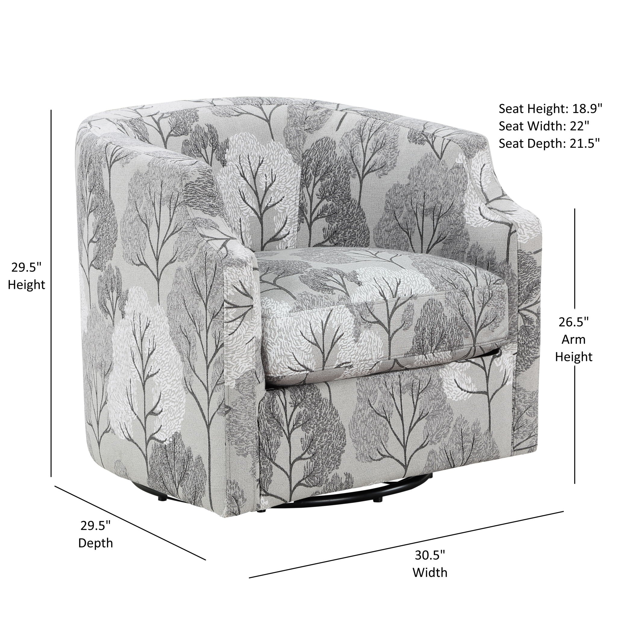 Isabelle - Swivel Glider Barrel Chair