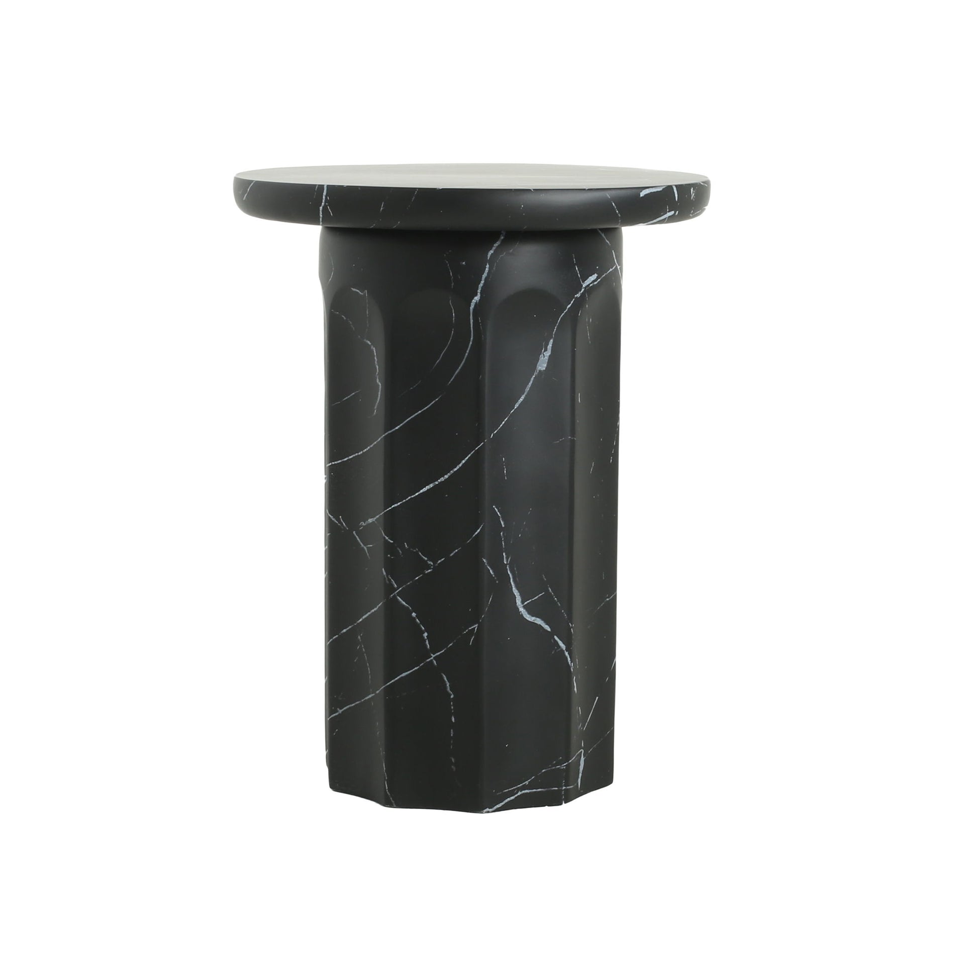 Outdoor Lightweight Concrete BMarble Effect Side Table, Living Room End Table - Black / Marble - Best Buy Furniture