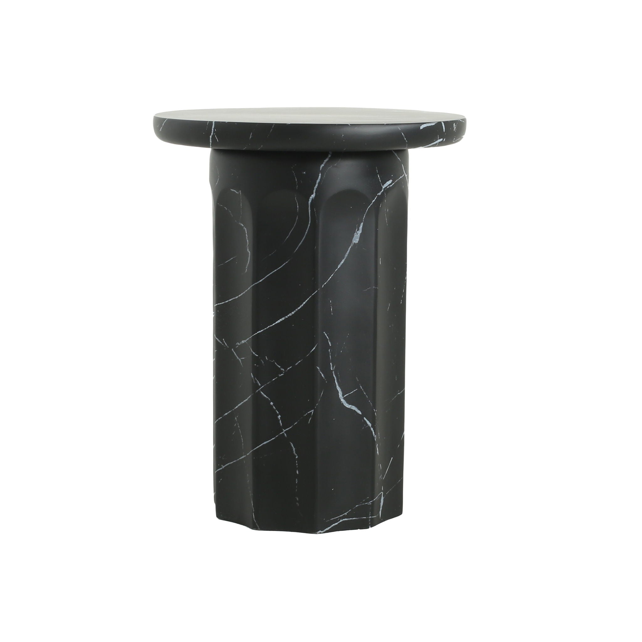 Outdoor Lightweight Concrete BMarble Effect Side Table, Living Room End Table - Black / Marble - Best Buy Furniture