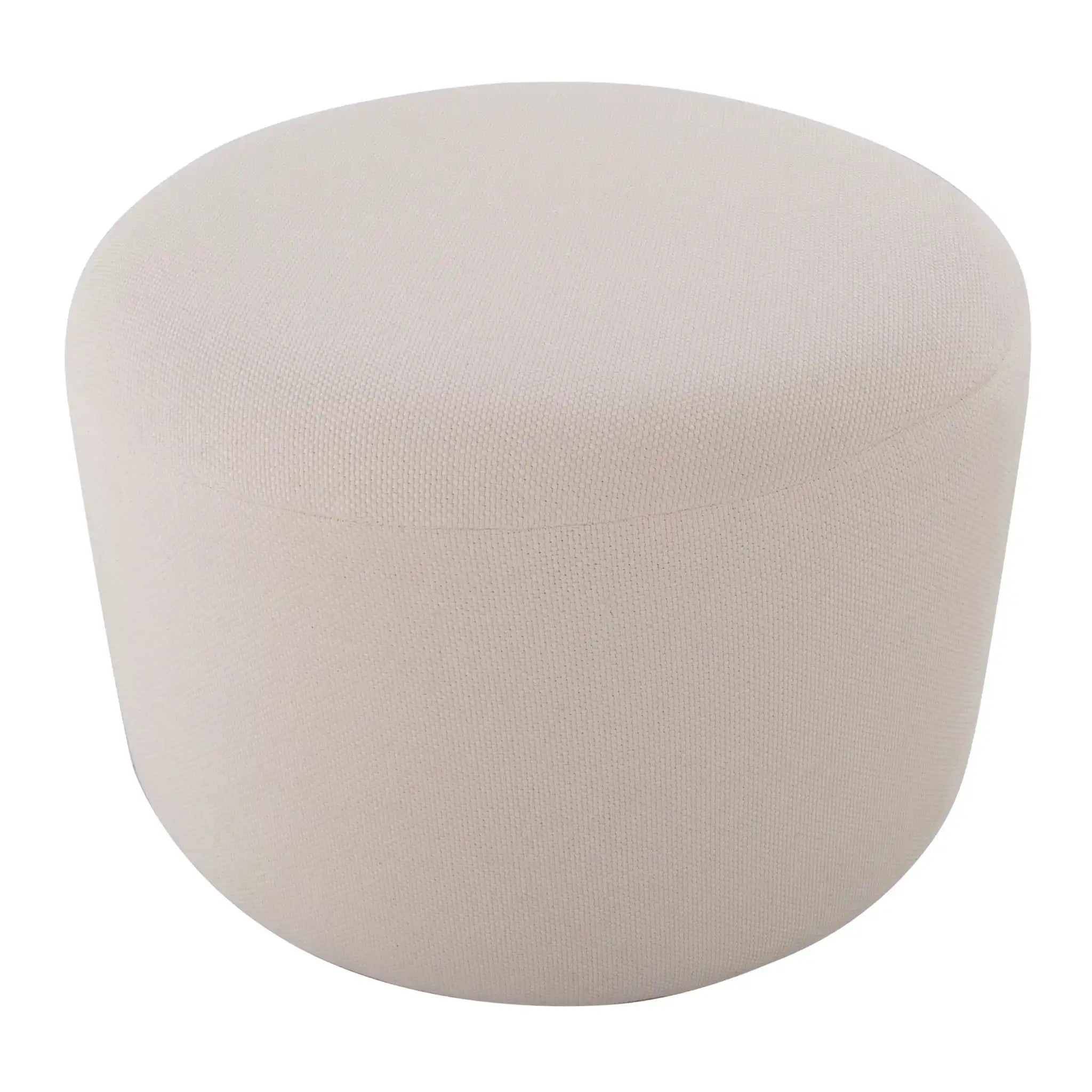 Large Round Pouf - Knitted Beige