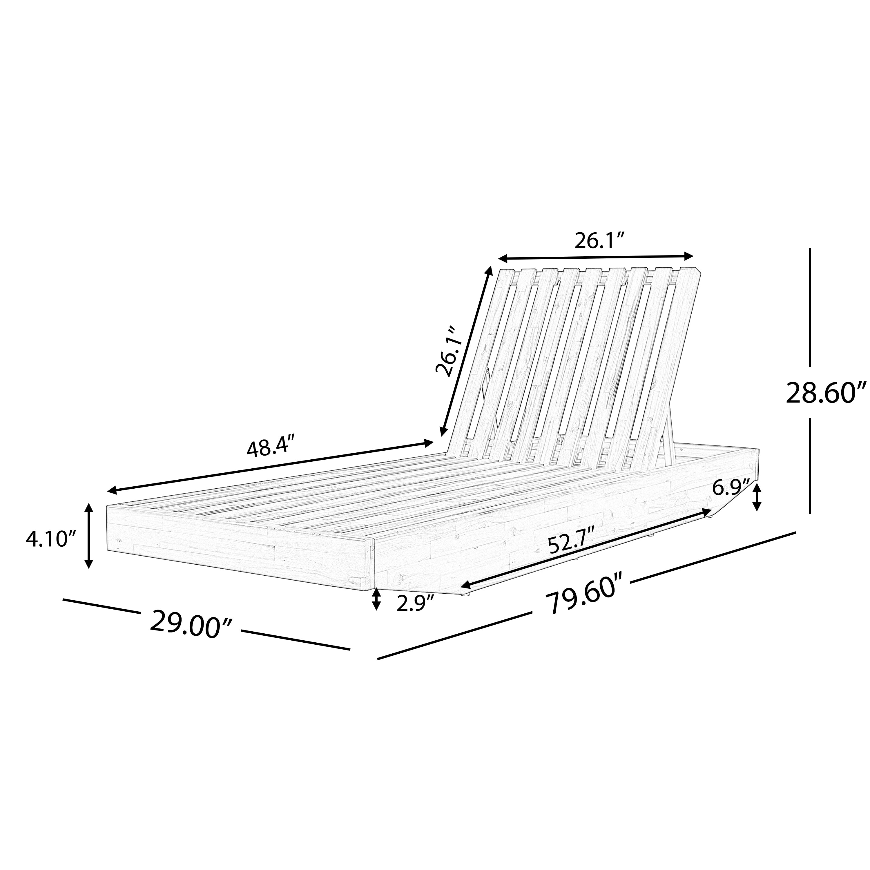 Modern Acacia Wood Outdoor Chaise Lounge with Beige Cushion
