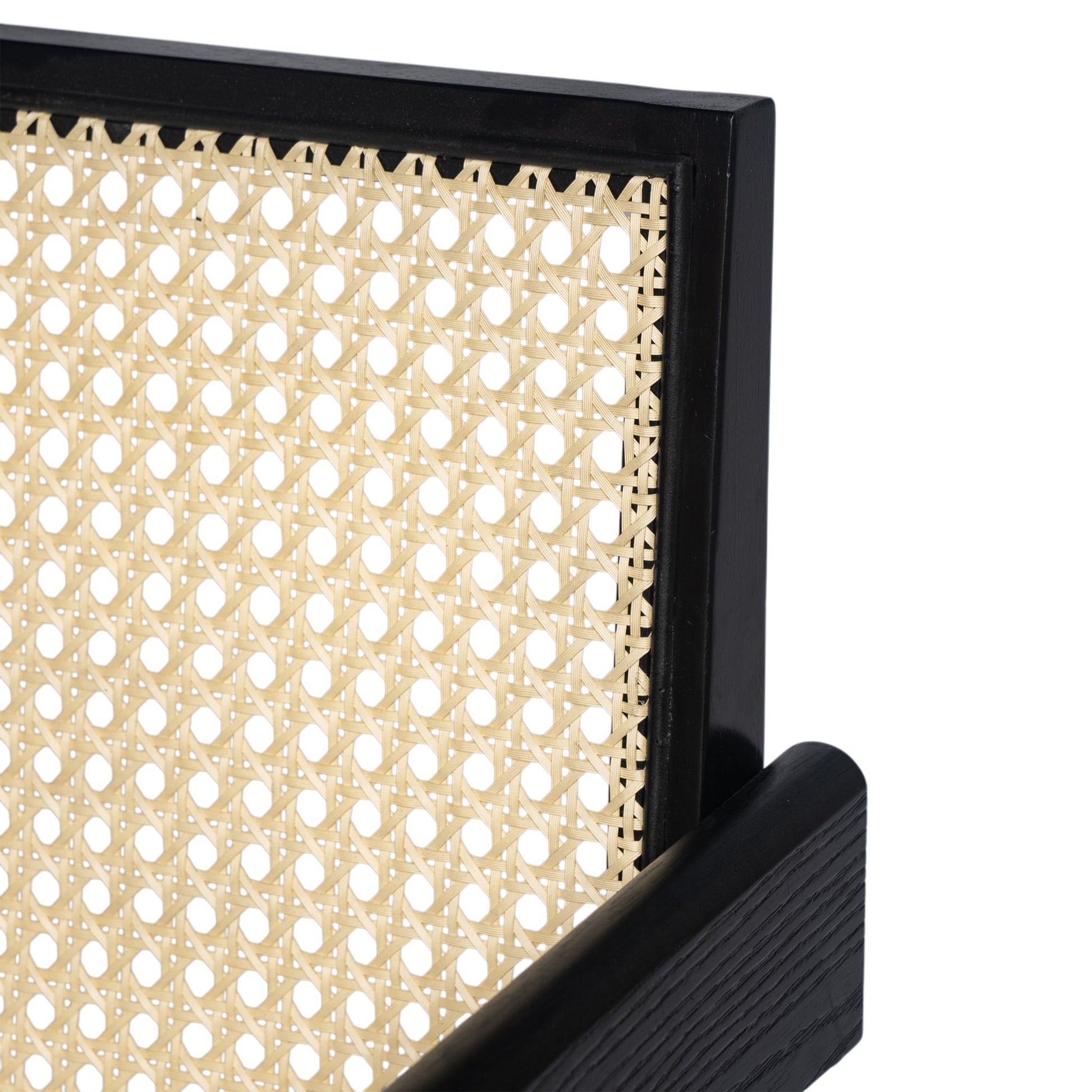 Modern Minimalist Bar Stool With Cane Seat - Black / Natural - Best Buy Furniture