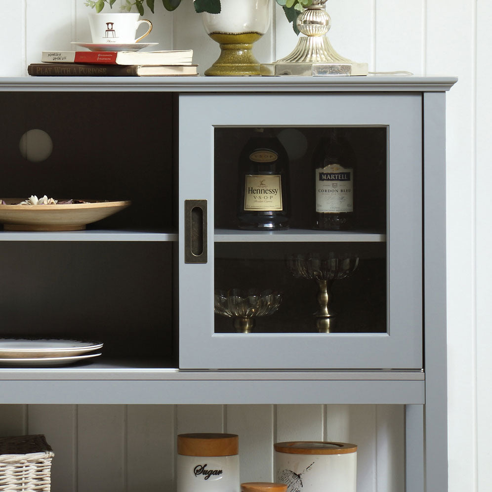Sideboard Buffet Table with Doors Grey