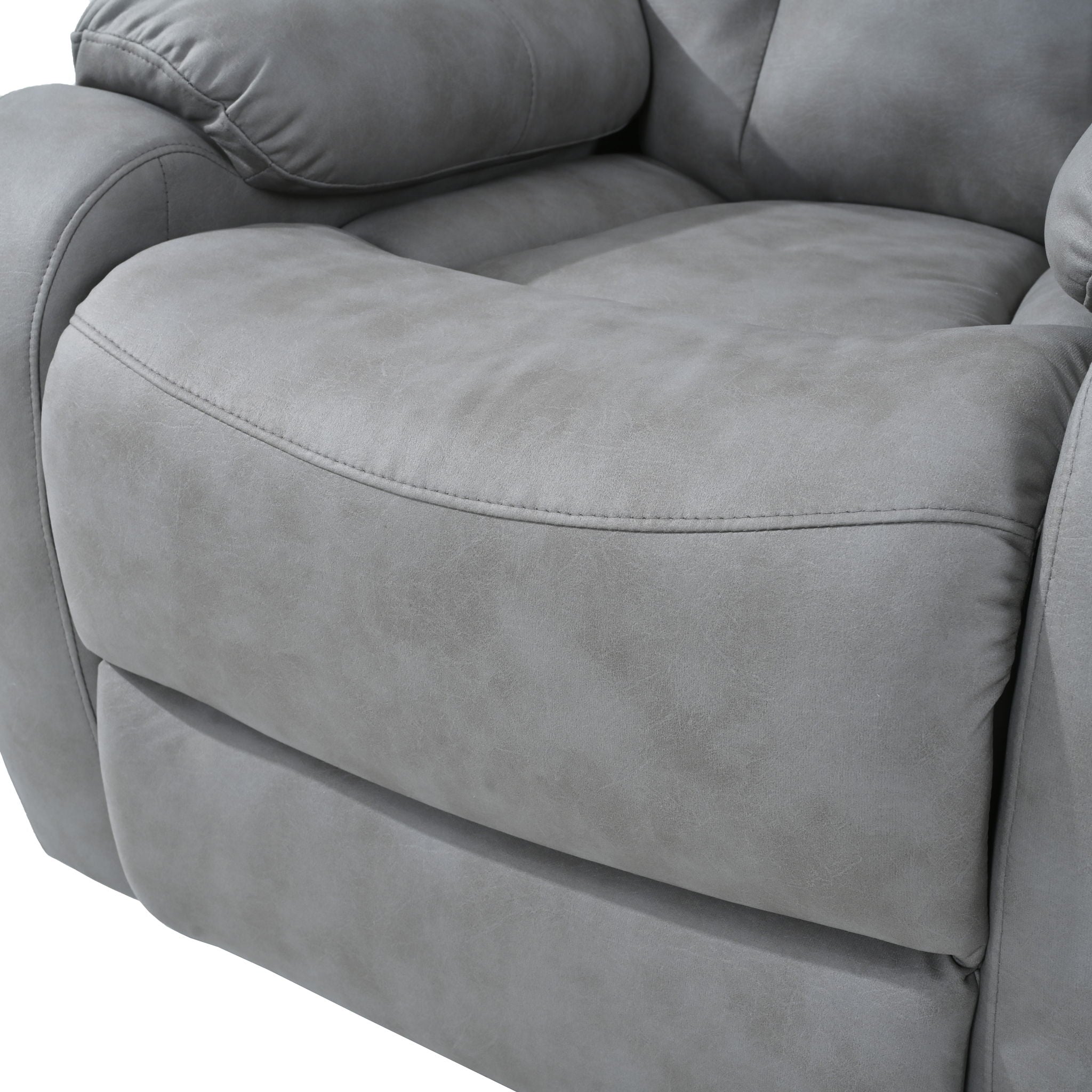 Electric Power Lift Recliner Chair, Fabric Recliner Chair, Home Theater Seating, Living Room Chair, Side Pocket, Remote Control - Light Gray