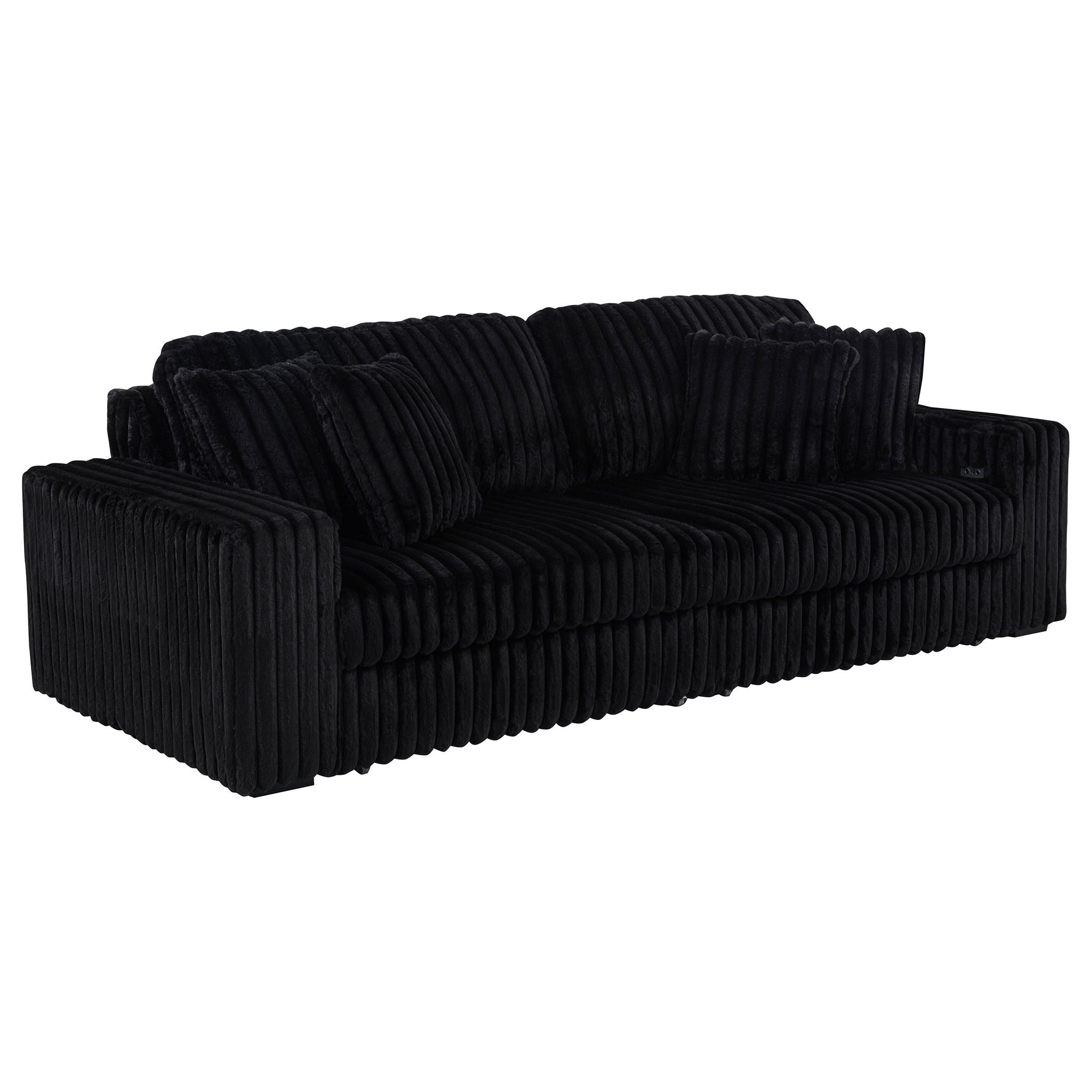 Clifford - Upholstered Dual Power Chaise Sofa - Black