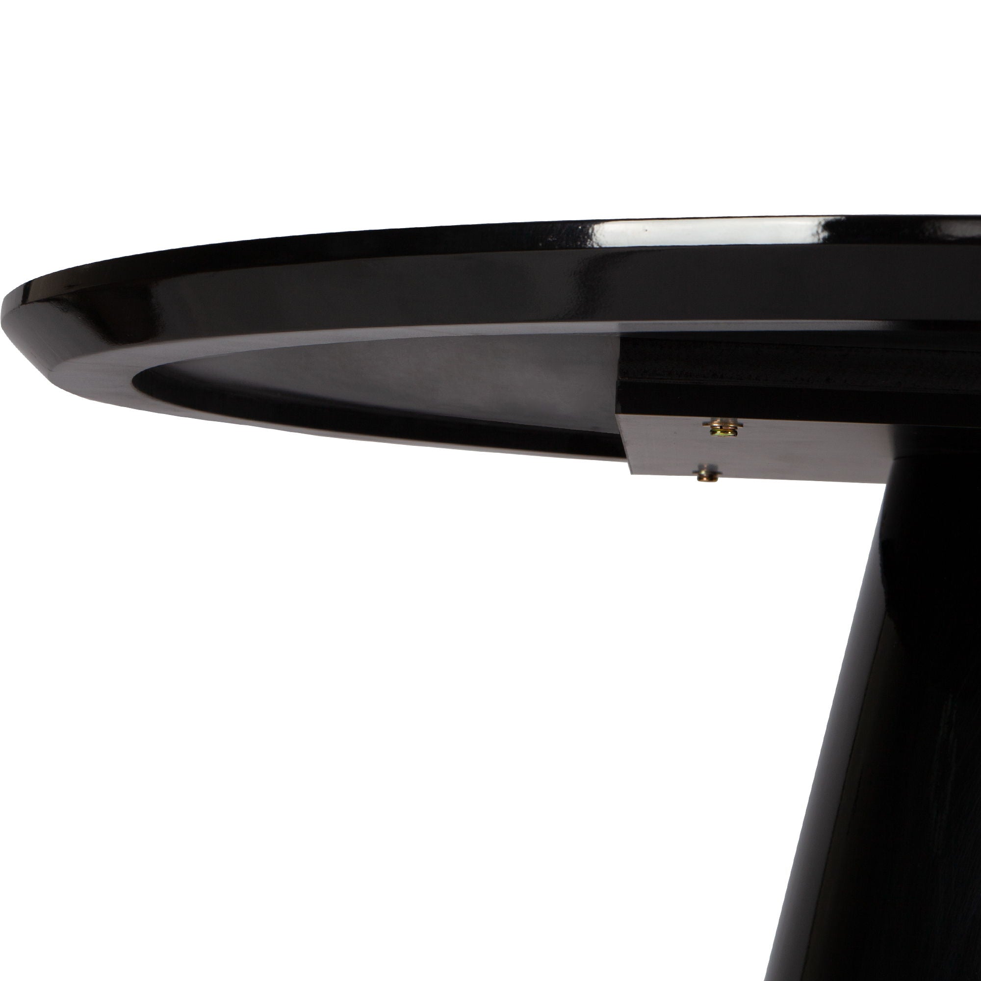 Modern High Gloss Minimalist Round Dining Table - Black