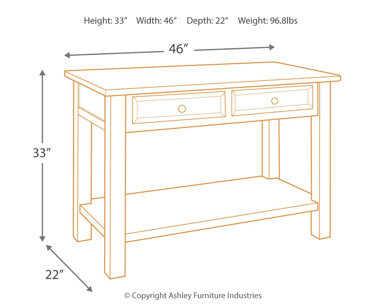 Tyler Creek - Sofa Table - Grayish Brown / Black - Best Buy Furniture