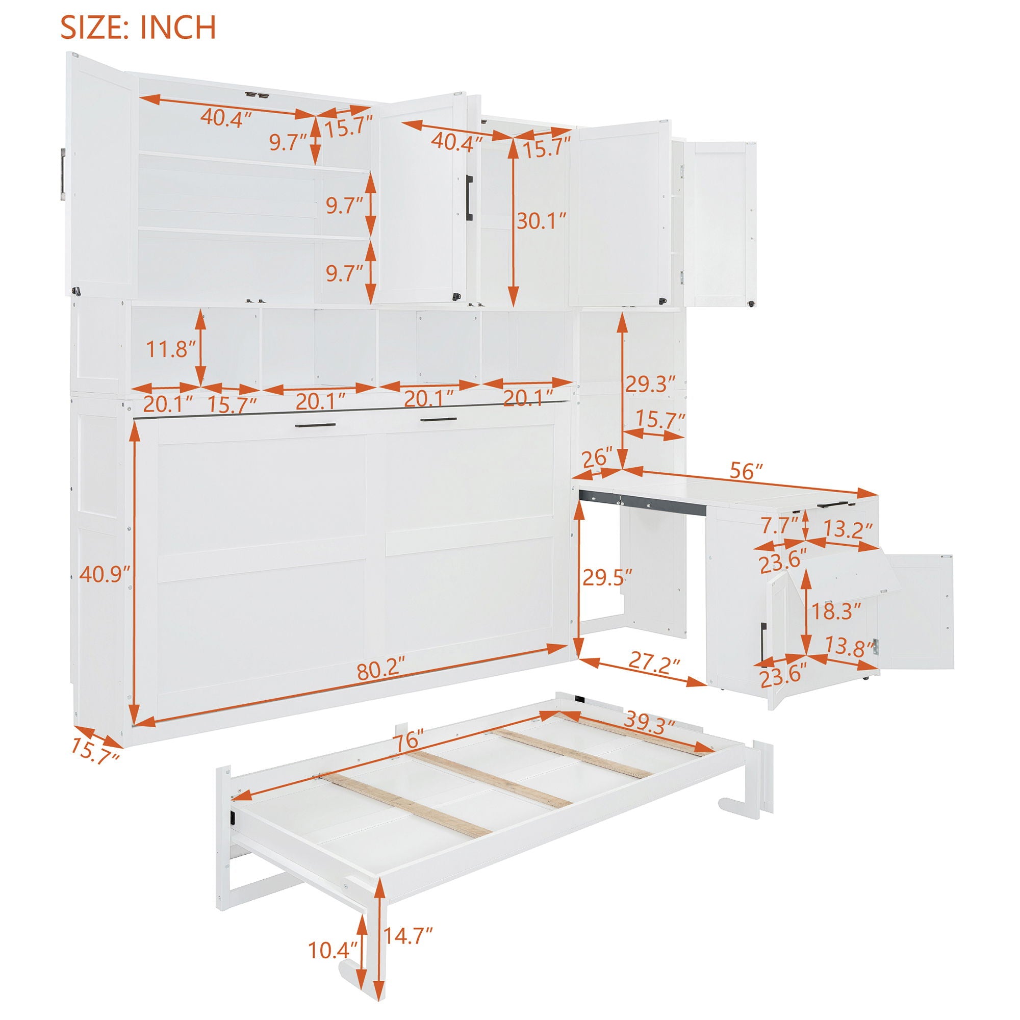 Murphy Wall Bed With Closet, Drawers & Desk