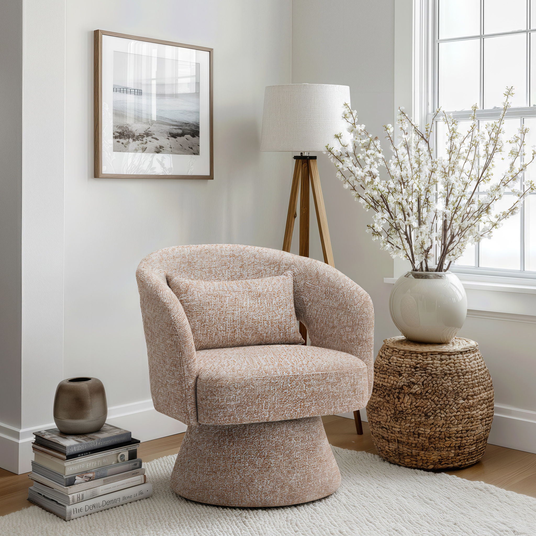 Liva - Swivel Chair - Frosty Brown