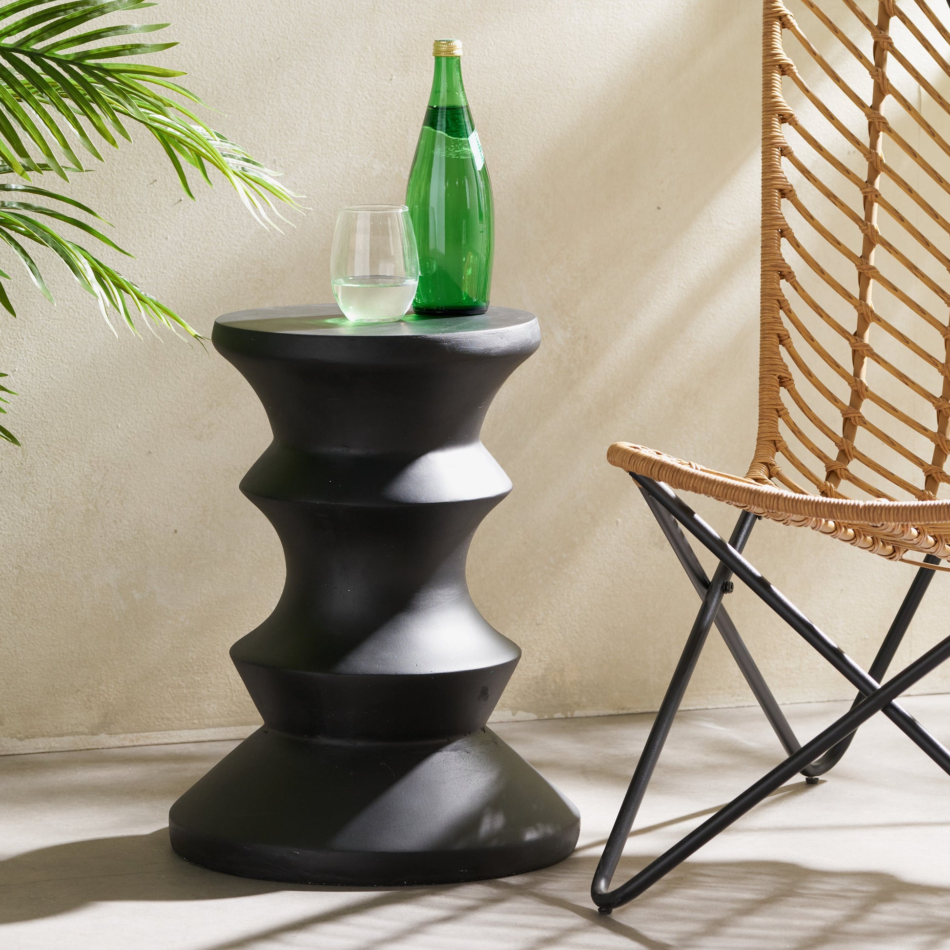 Side Table - Modern Black Concrete Accent Piece - Best Buy Furniture
