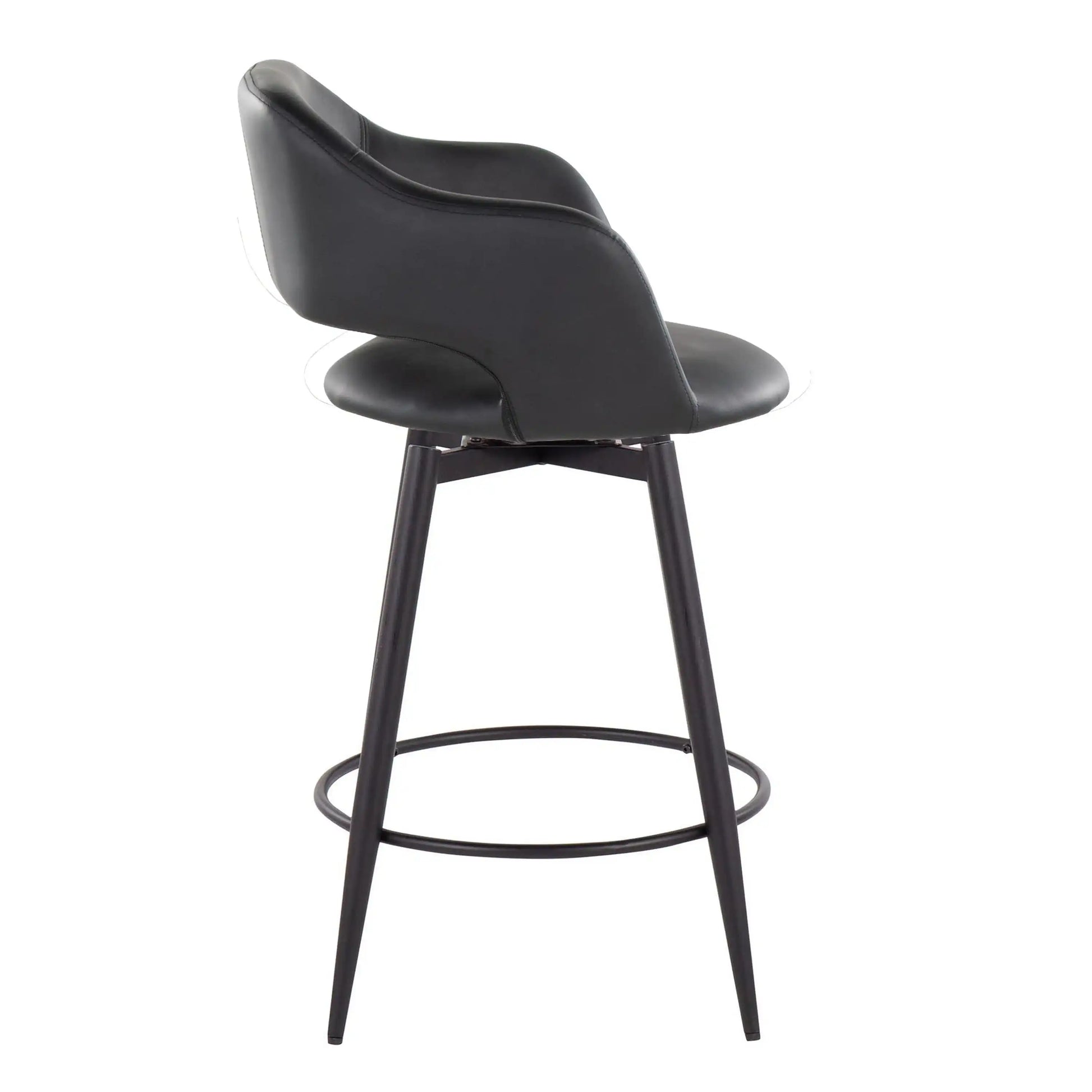Margarite - Contemporary Fixed Height Counter Stool With Swivel With Round Footrest (Set of 2) - Best Buy Furniture
