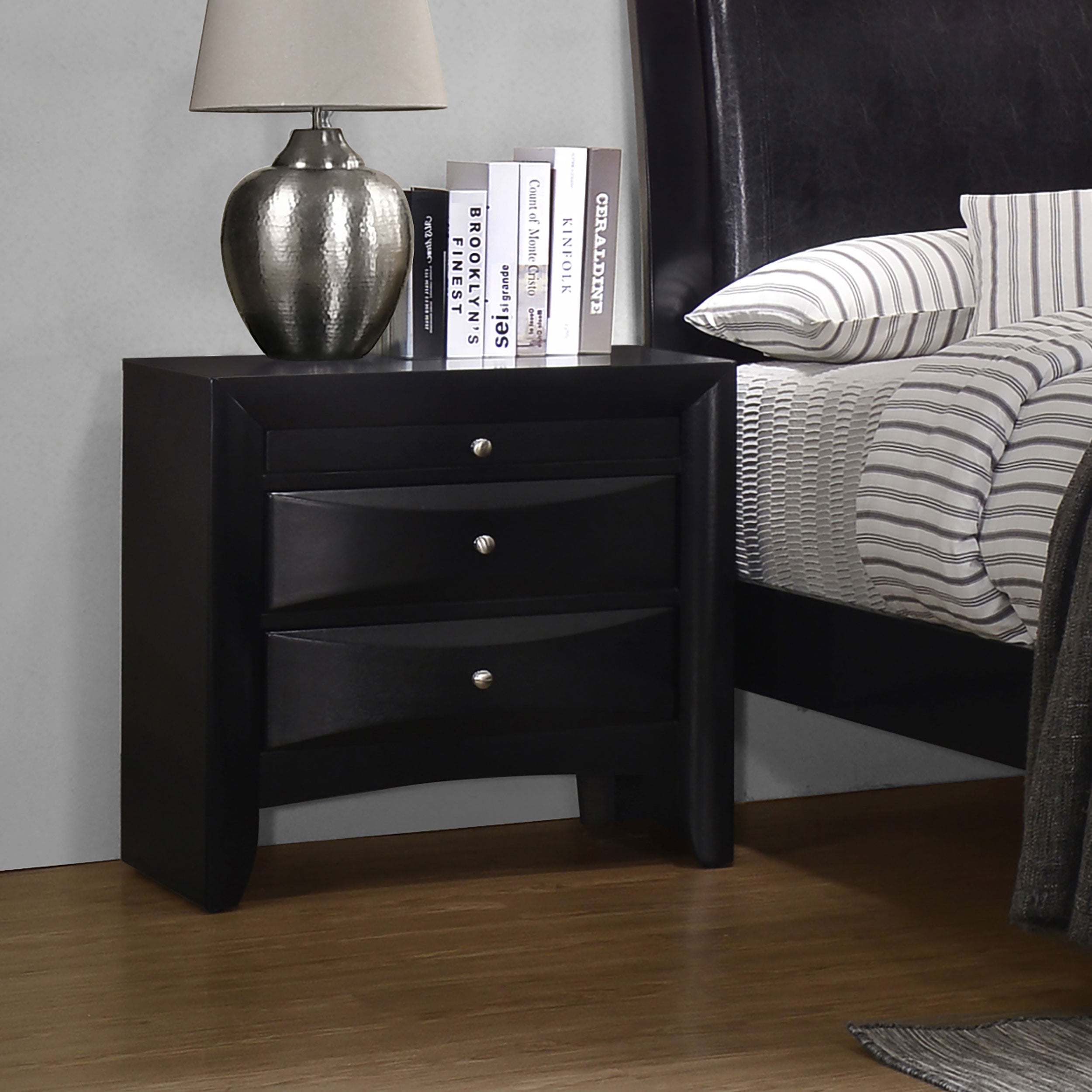 Briana 2-drawer Nightstand Black-CoasterEssence