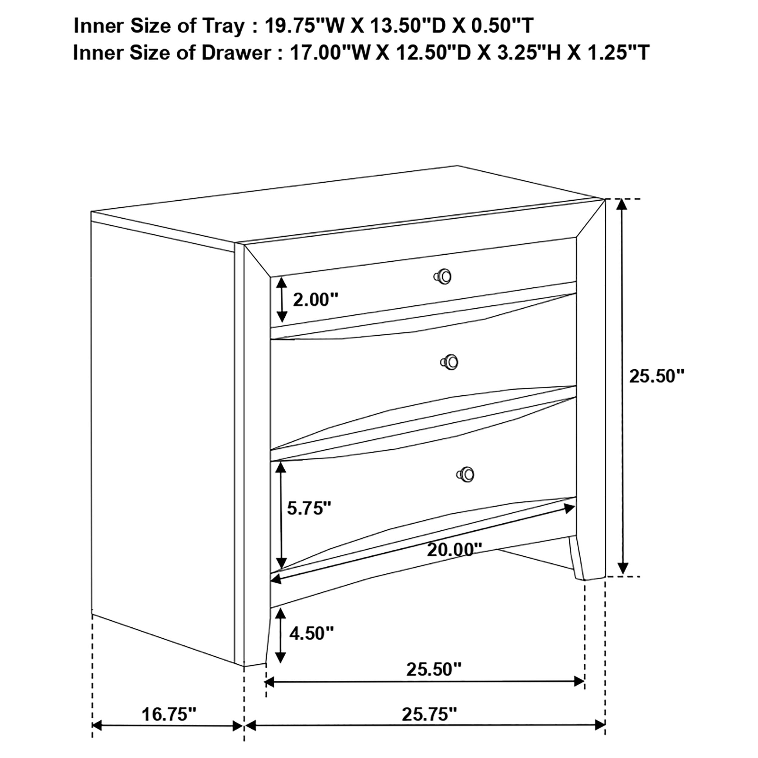 Briana 2-drawer Nightstand Black-CoasterEssence