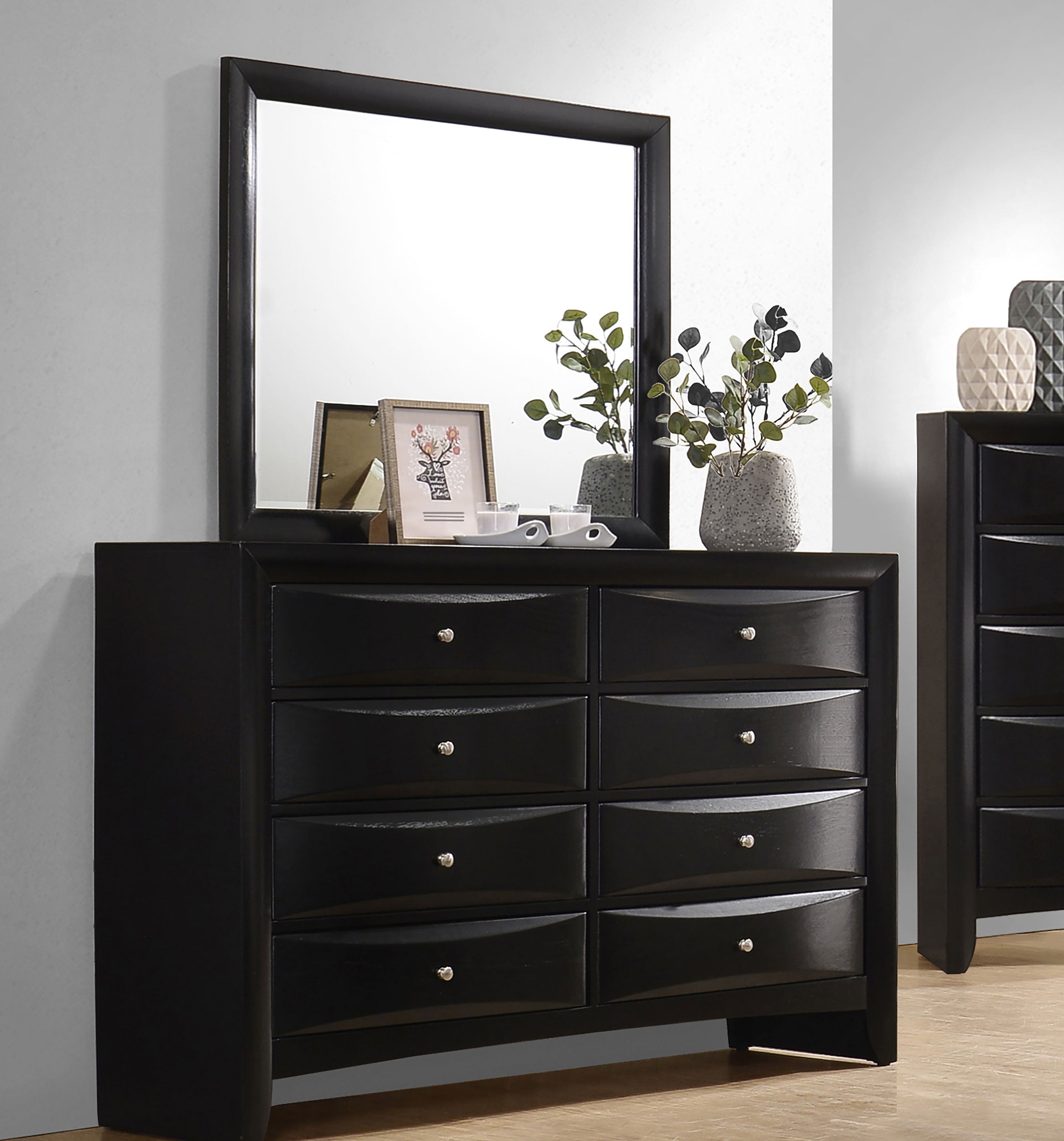 Briana 8-drawer Dresser with Mirror Black-CoasterEssence
