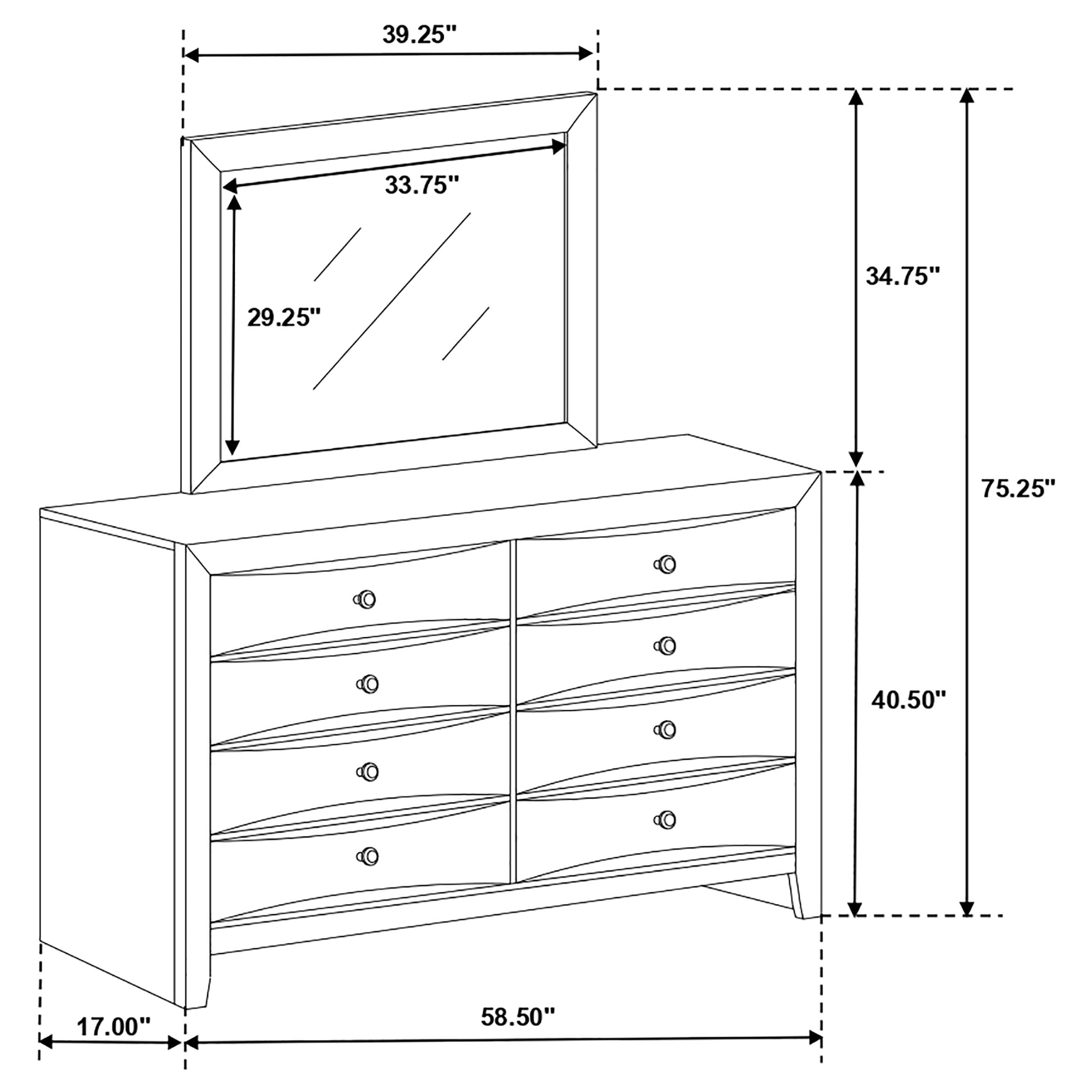 Briana 8-drawer Dresser with Mirror Black-CoasterEssence