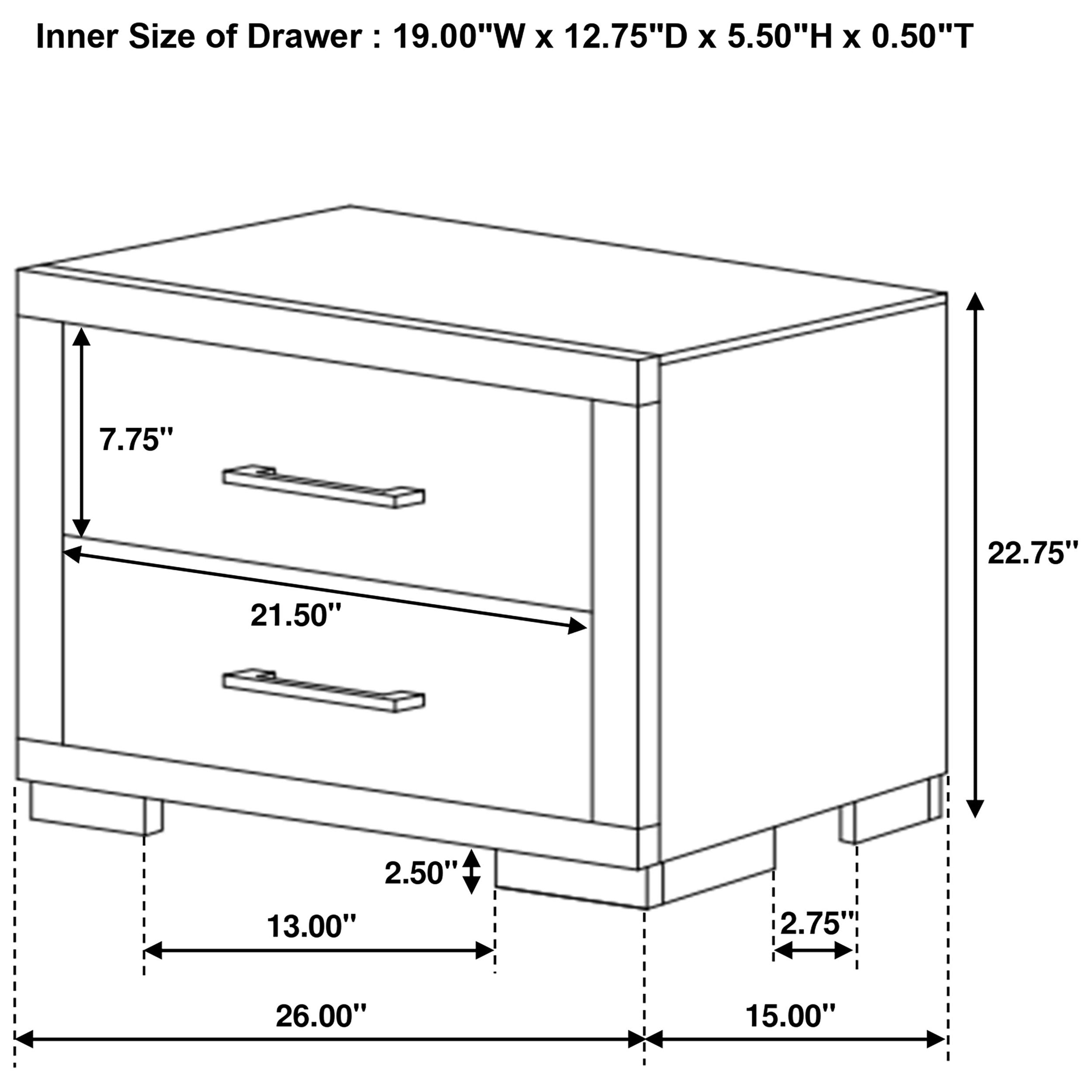 Jessica 2-drawer Nightstand Cappuccino-CoasterEssence