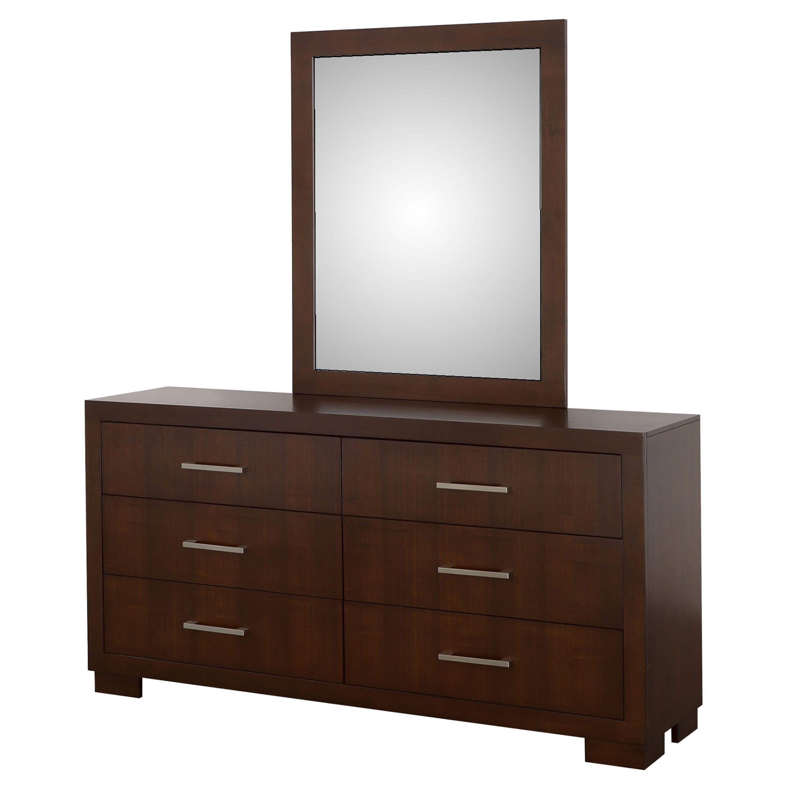 Jessica 6-drawer Dresser with Mirror Cappuccino-CoasterEssence