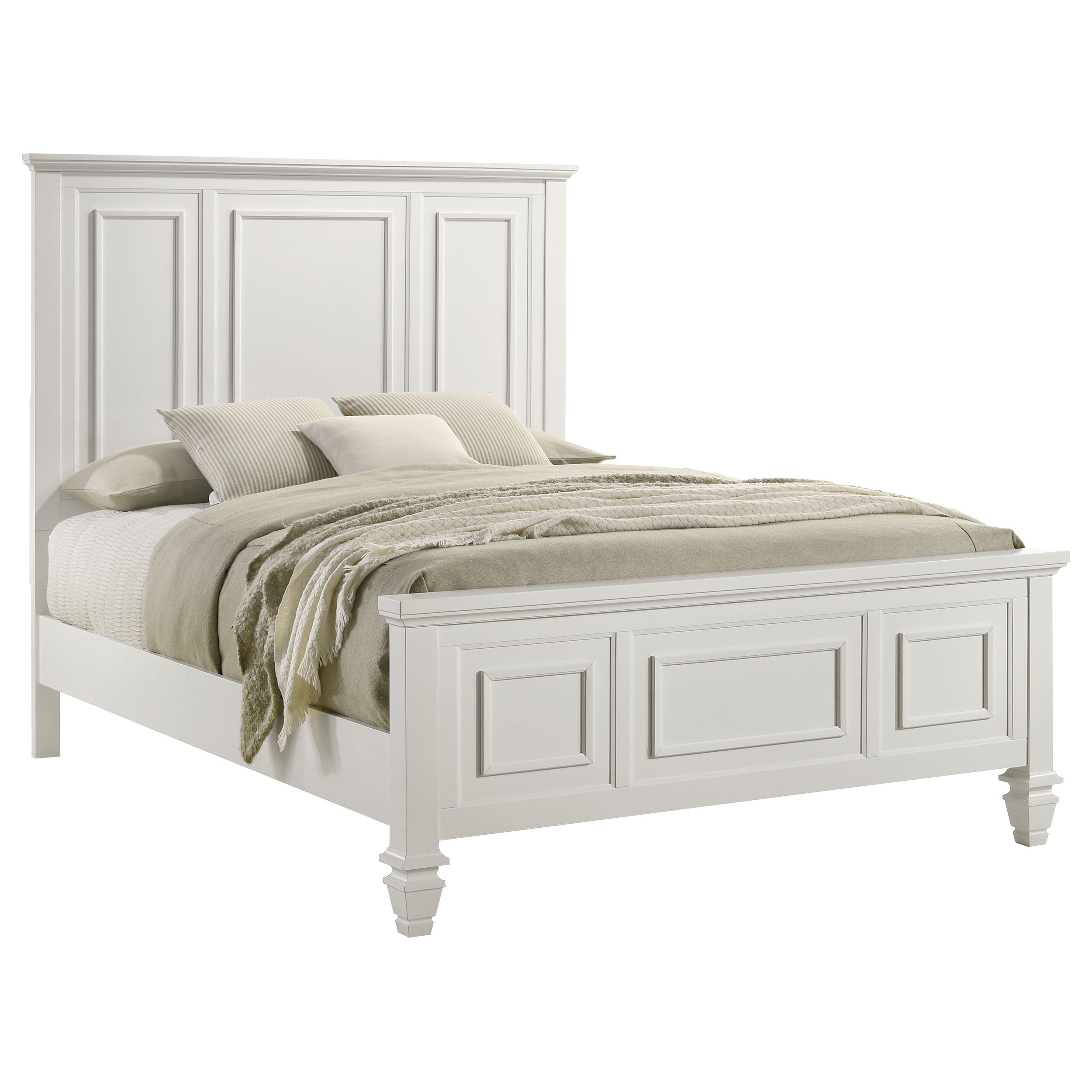 Sandy Beach Wood Queen Panel Bed Cream White-CoasterEssence