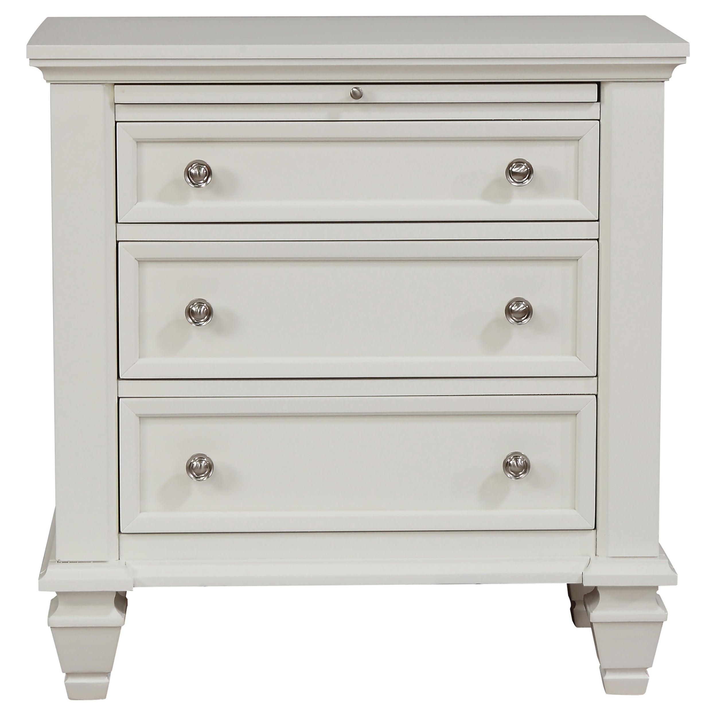 Sandy Beach 3-drawer Nightstand Cream White-CoasterEssence