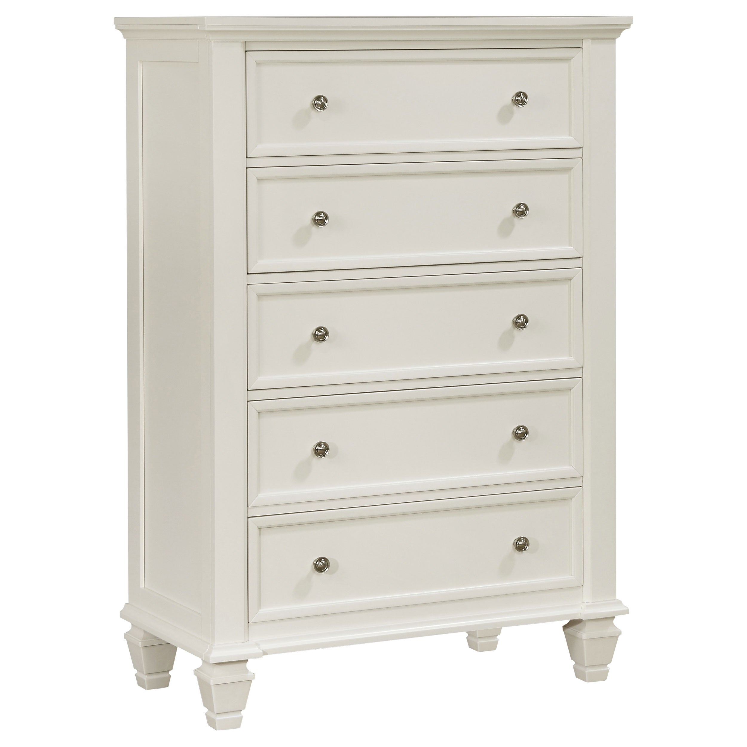 Sandy Beach 5-drawer Bedroom Chest Cream White-CoasterEssence