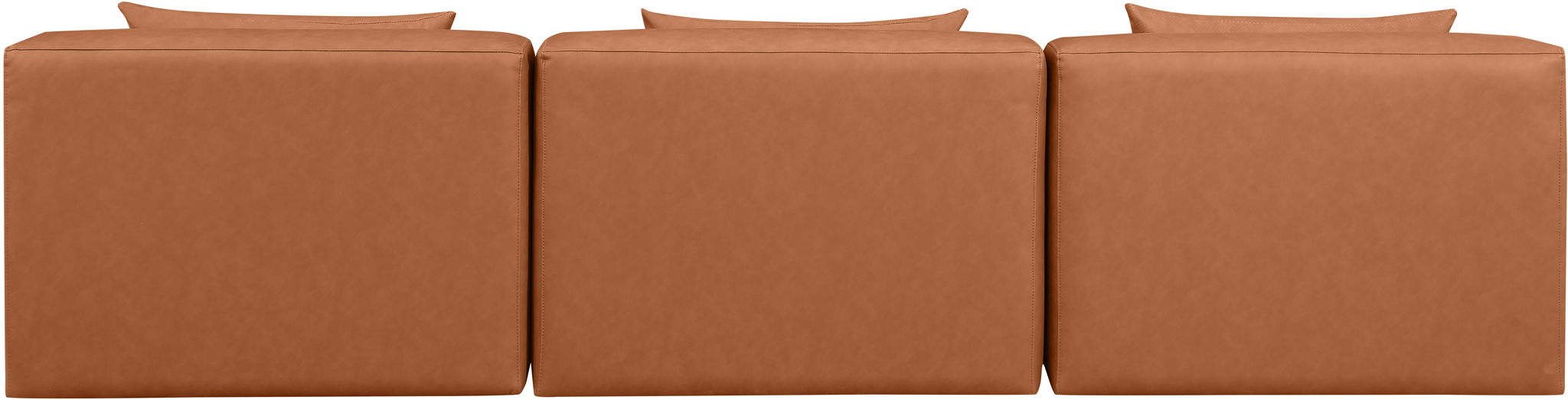 Cube - Modular 3 Piece Armless Sofa - Cognac