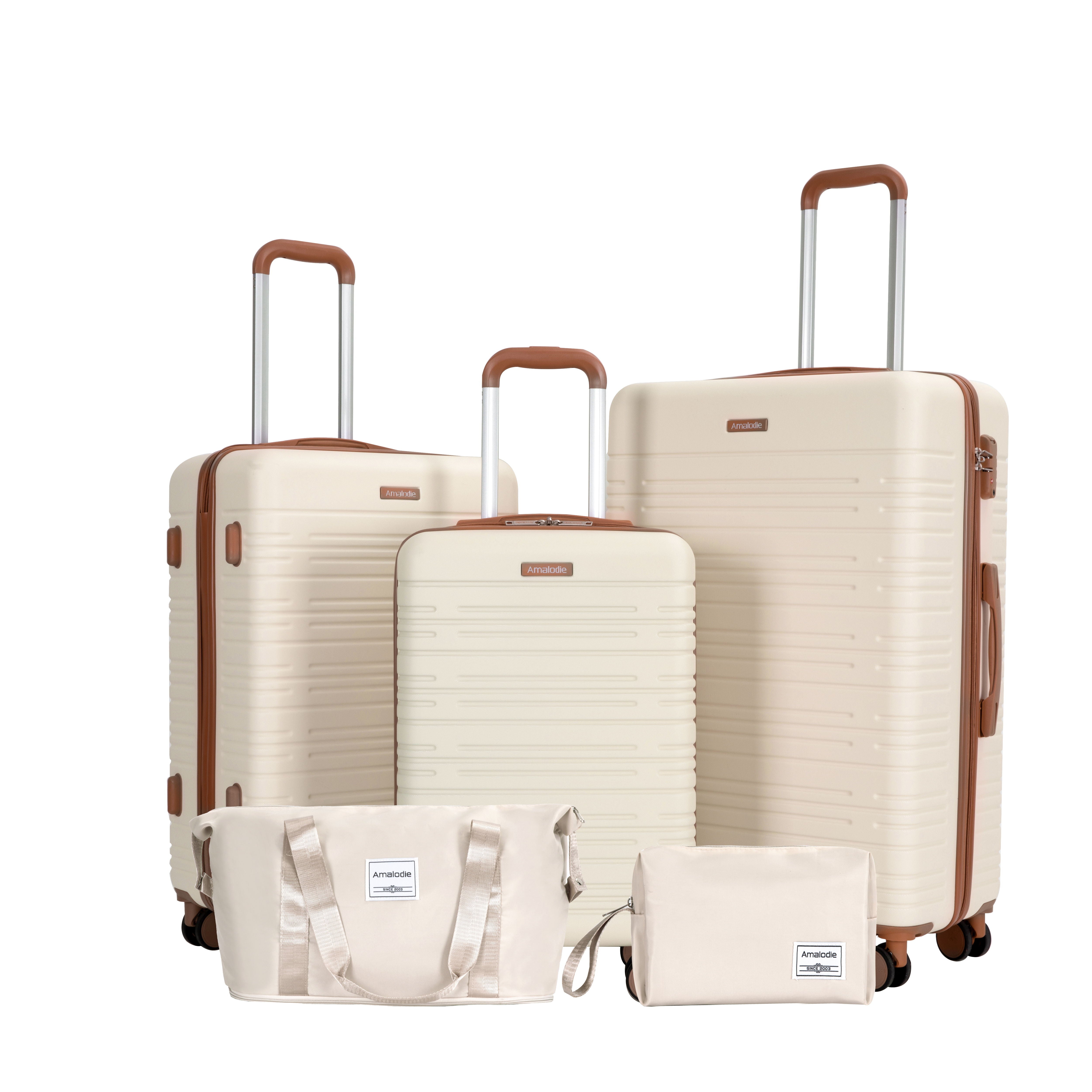 5 Piece Set Hard Case Spinner Wheels Luggage Sets With Tsa Lock