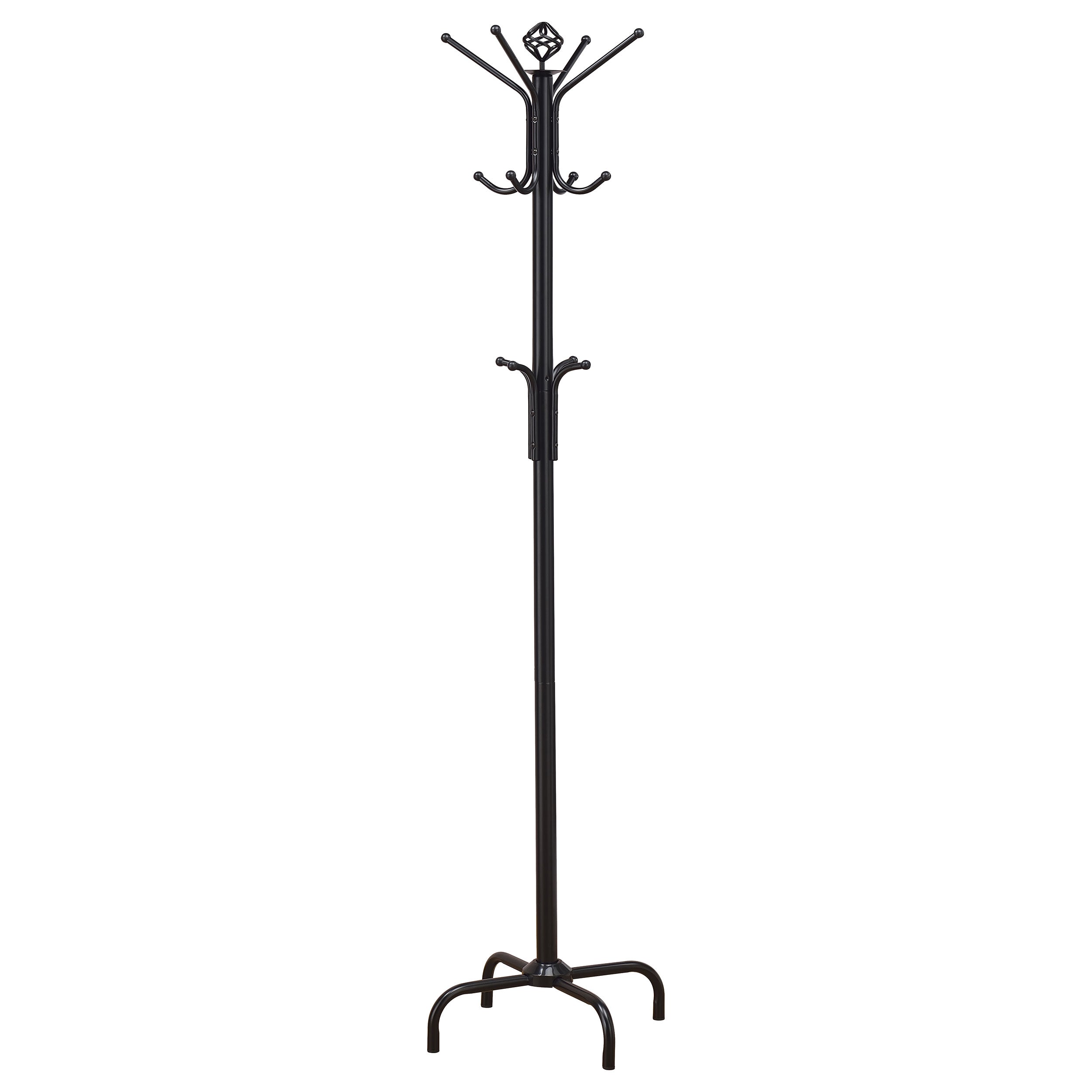 Collier 12 Hook Freestanding Coat Rack Hat Hanger Black-CoasterEveryday