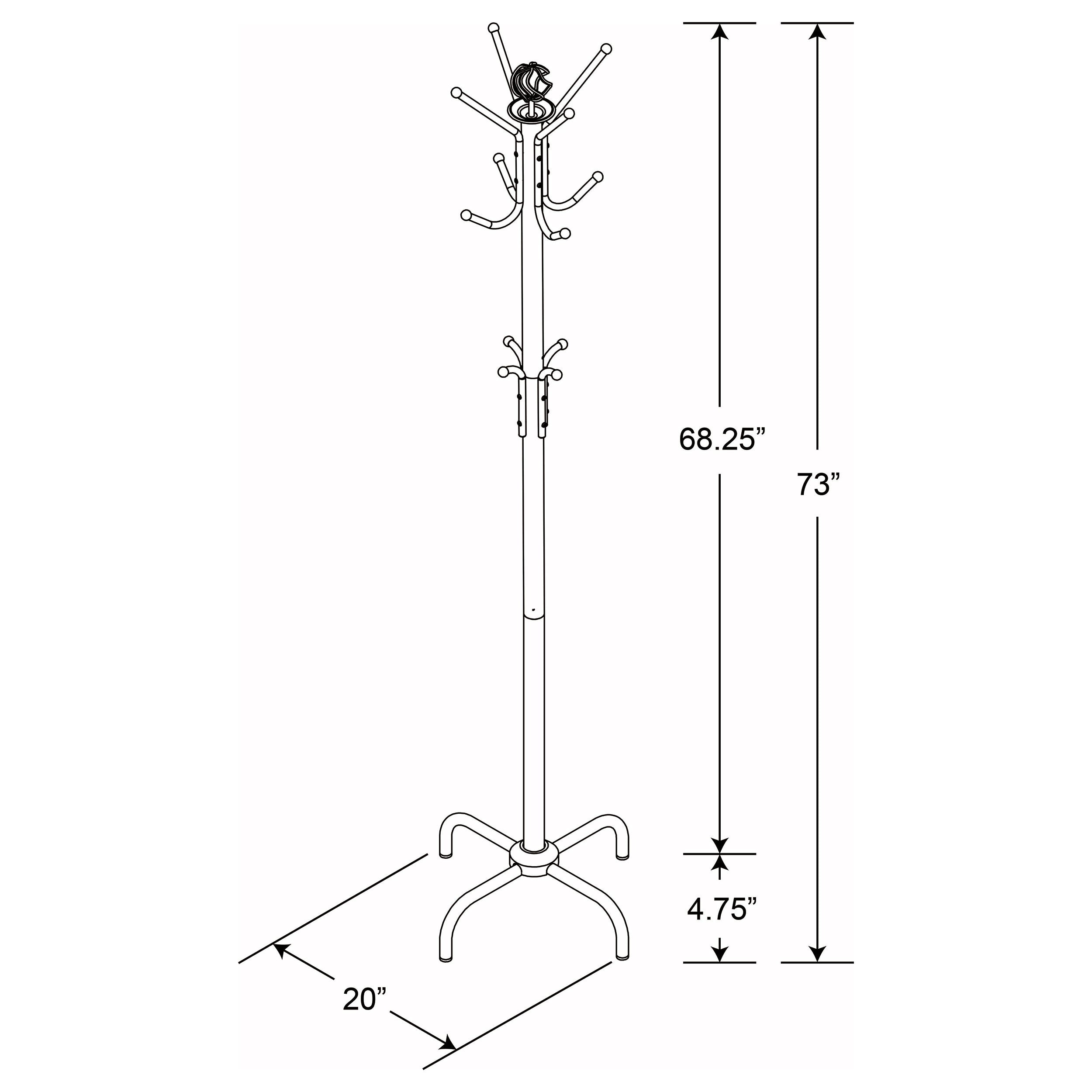 Collier 12 Hook Freestanding Coat Rack Hat Hanger Black-CoasterEveryday