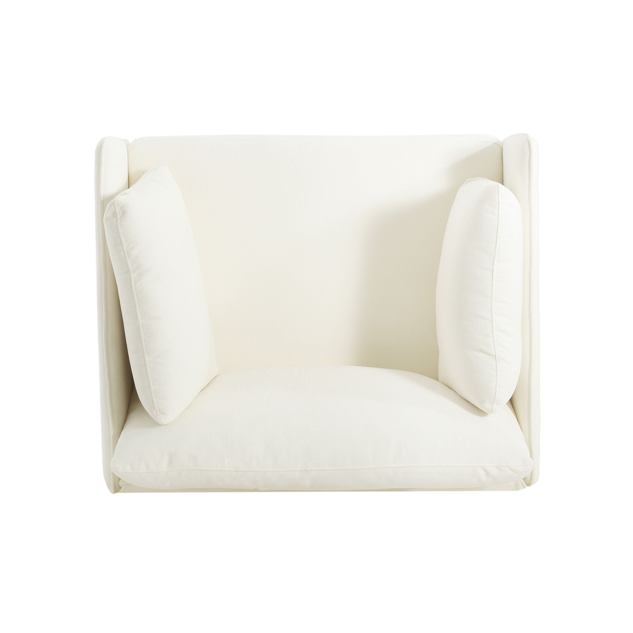Modern Upholstered Accent Chair With Soft Cushions, Sleek Armrest Design